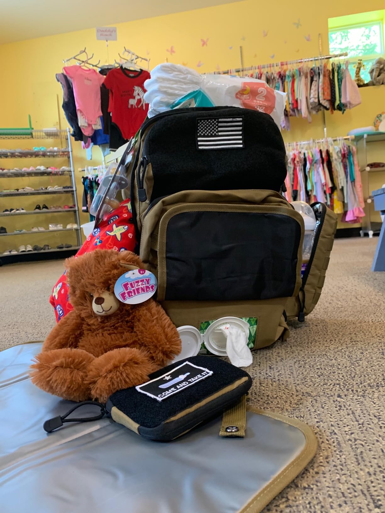 Dad Diaper Bag - Molle-Style Military Diaper Backpack Made of Rugged 900D Waterproof Polyester with Wider Extra-Long Straps, Pouch for Dirty Diapers, Baby Wipes Dispenser & Insulated Bottle Pockets customer photo 2