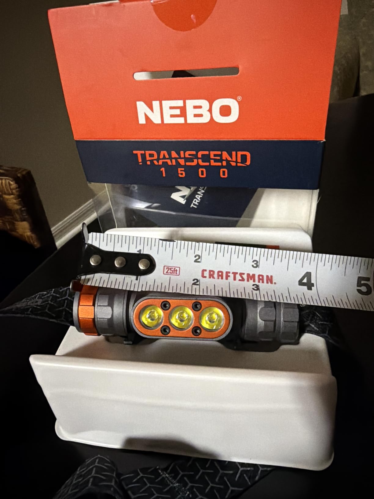 NEBO Transcend 1500 Rechargeable Headlamp | 1,500 Lumens, 5 Light Modes, Detachable Magnetic Work Lamp, Waterproof, Bright LED Head Light for Hiking & Camping, Includes USB Charging Cable customer photo 1