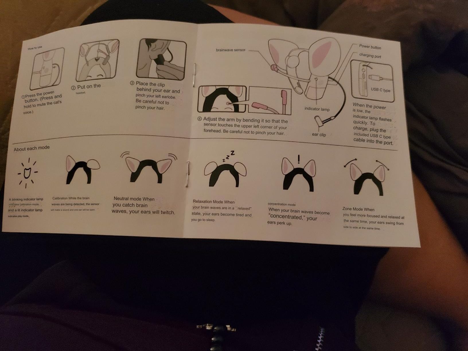 necomimi 2021 Model Lightweight Brain waves signaled by cat's ear movement and voice customer photo 2