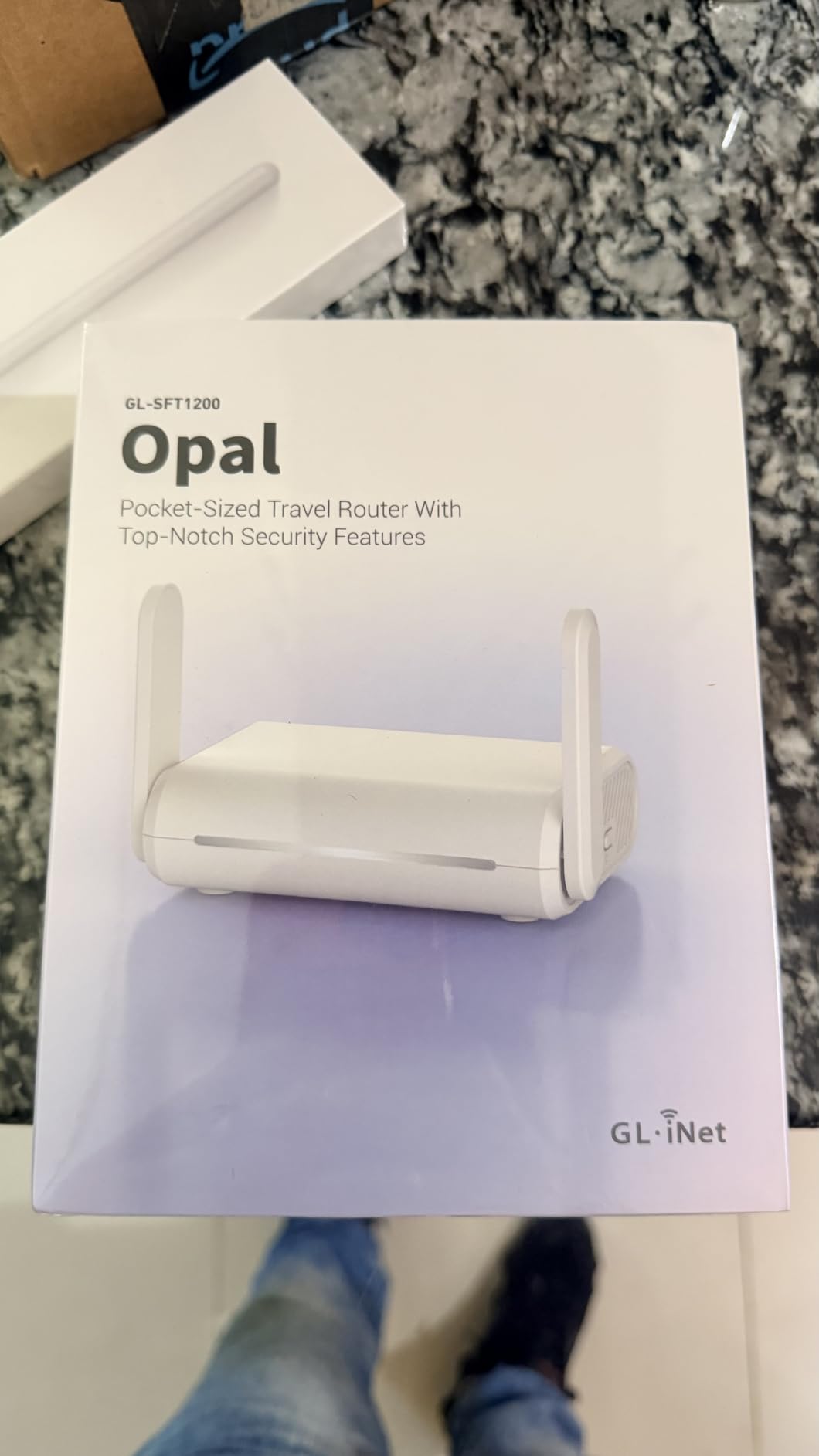 GL.iNet GL-SFT1200 Opal Travel Router, AC1200 Dual-Band Wi-Fi, 3 gigabit ports, OpenWrt with OpenVPN and WireGuard, 30+ VPN services, pocket 145g customer photo 1