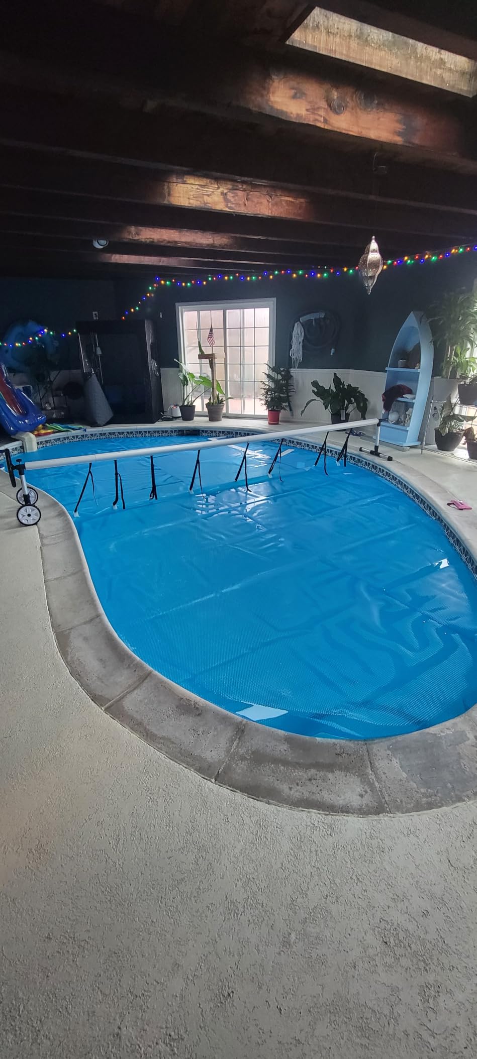 14FT Pool Cover Reel Set for Inground Pools, Fits 6-14 ft Wide Pool | Adjustable In-Ground Swimming Pool Cover Roller, Easy-Crank Handle, Rust-Resistant Tube, Fits 6-14 ft Wide Pools customer photo 2