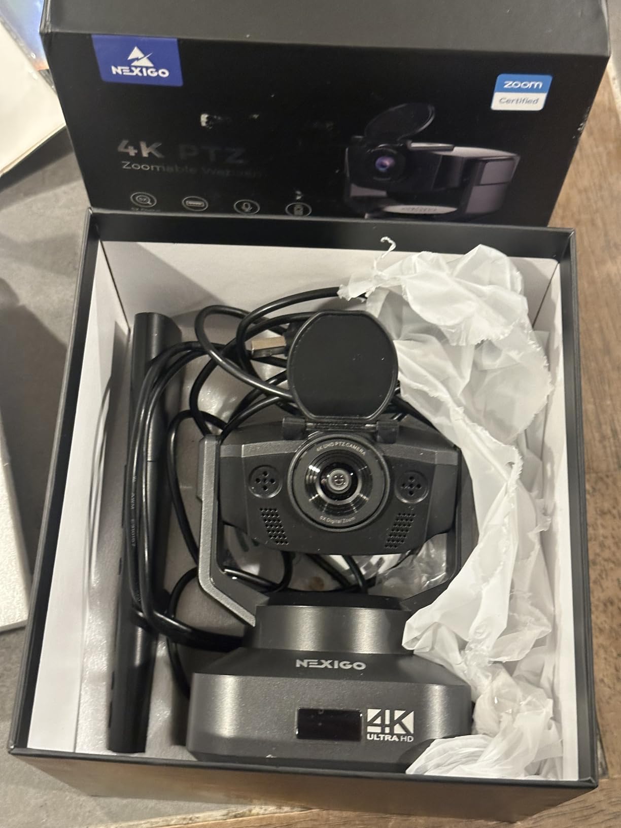 Zoom Certified, NexiGo N990 (Gen 2) 4K PTZ Webcam, Video Conference Camera System with 5X Digital Zoom, Sony Starvis Sensor, Position Preset, Dual Stereo Mics, 3.5mm Audio Jacks for External Mics customer photo 1