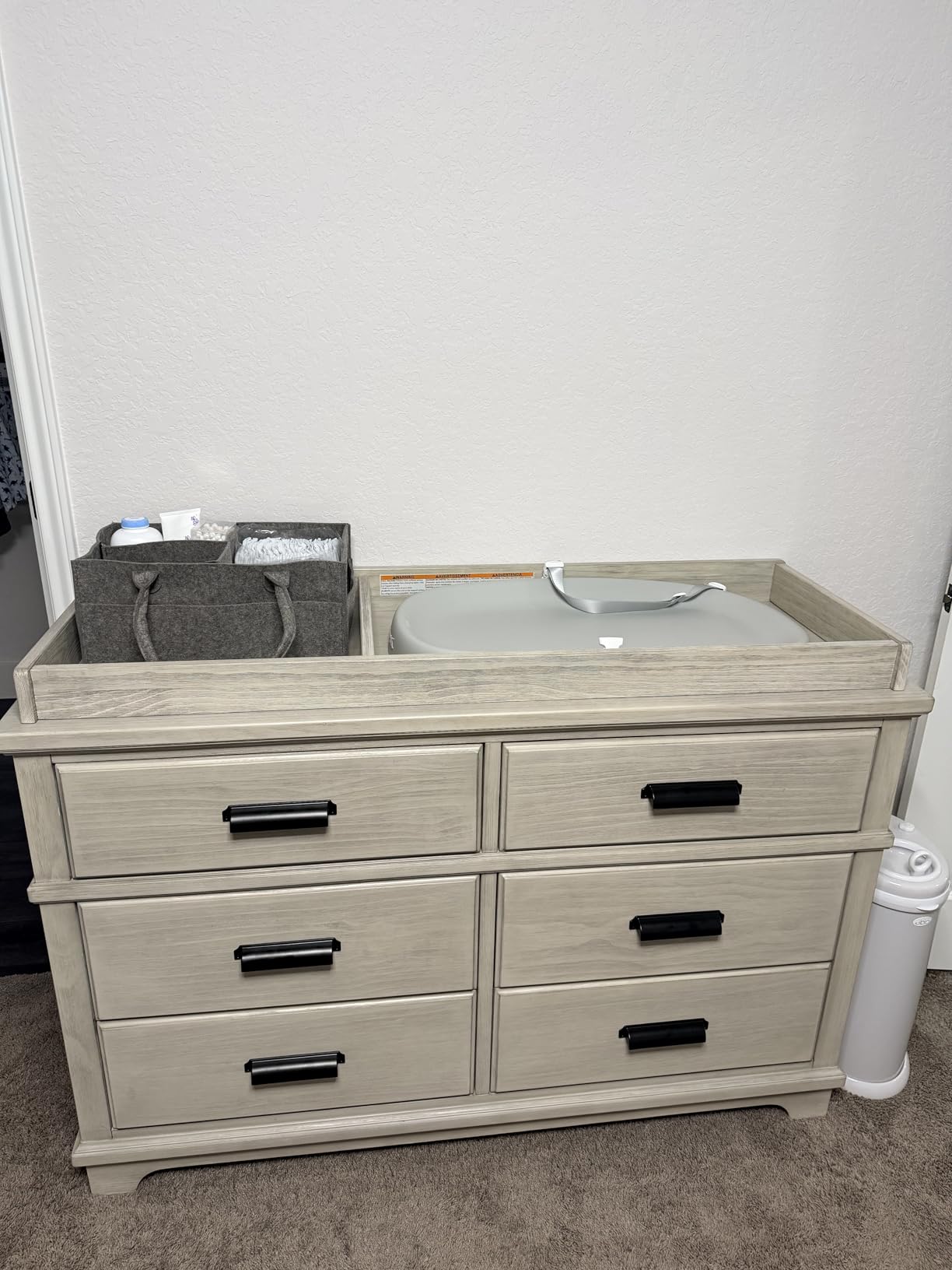 Delta Children Asher Crib and Dresser Nursery Furniture - 6-in-1 Convertible Crib with Toddler Rail | Fully Assembled 6 Drawer Dresser with Changing Top | Rustic Mist customer photo 1
