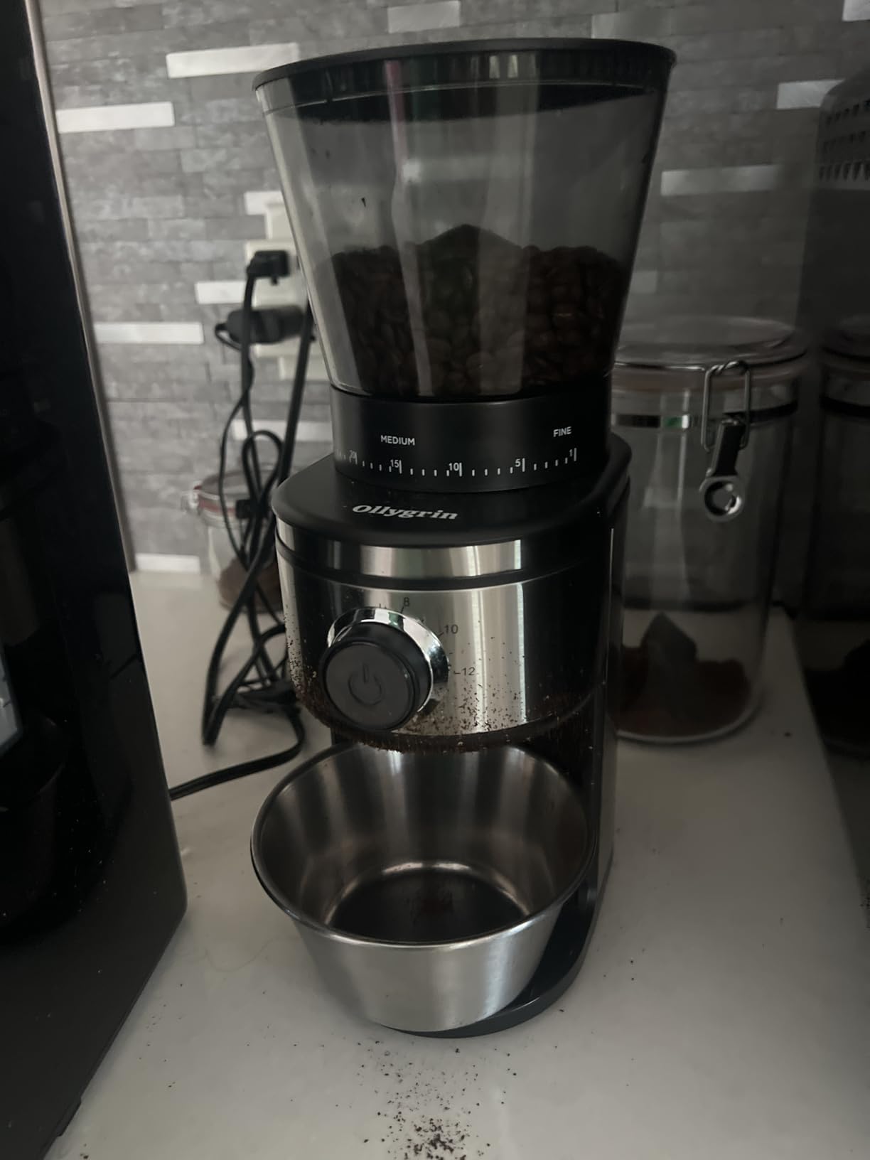 Ollygrin Burr Coffee Grinder, Electric Conical Coffee Bean Grinder With 30 Adjustable Grind Settings For 2-12 Cups, Sliver & Black customer photo 1