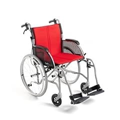 FeatherMobility - Red Lightweight Folding Wheelchair - 13.5 lbs, 18