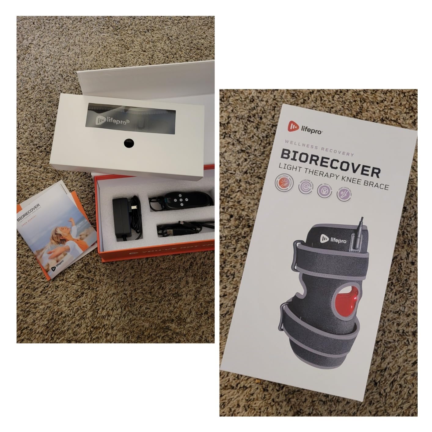 LifePro Biorecover - Red Light Therapy for Knee - Triple Chip LED Knee Wrap | Near Infrared Red light therapy for Body - 60 & 40 LEDs - Knee Massager - 660nm 850nm Light Therapy - Joint & Muscle Support customer photo 2