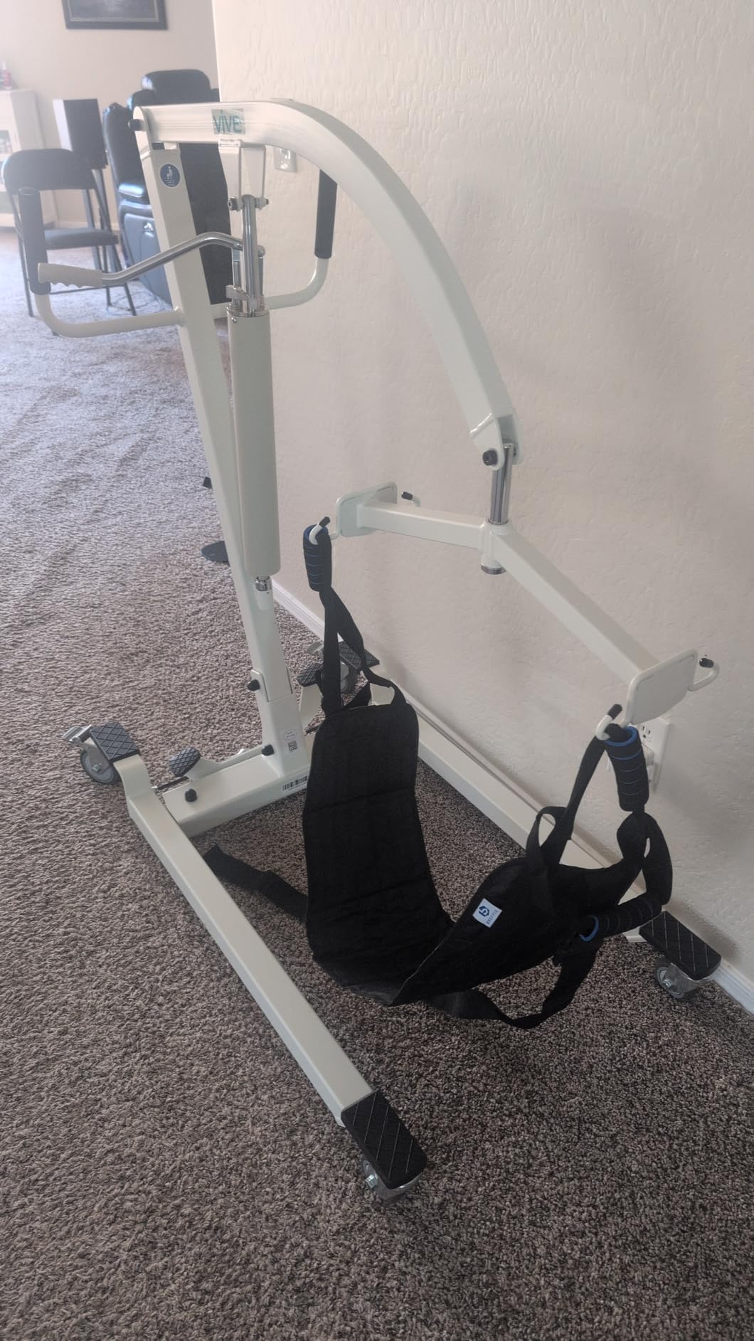 Vive Hydraulic Patient Lift for Home Use with Sling - Portable, Medical | Patient Transfer Lift System - Sit to Stand Lift Assist for Elderly - Floor & Fall Elderly Lift - for Car, Wheelchair & Bed customer photo 1