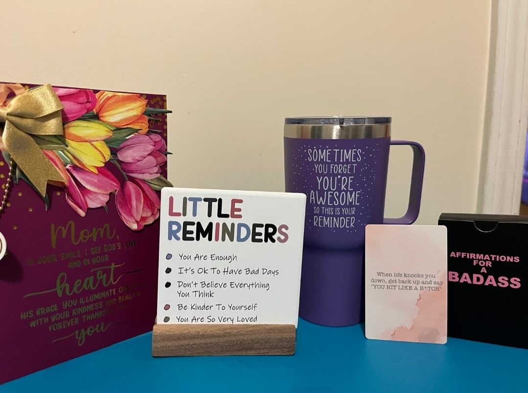 Encouragement Gifts for Women Little Reminders Desk Sign - Mental Health Gifts Dorm Decor for College Girls Positive Gifts Inspirational Decor Motivational Plaque Cheer Up Presents Uplifting Gifts customer photo 2