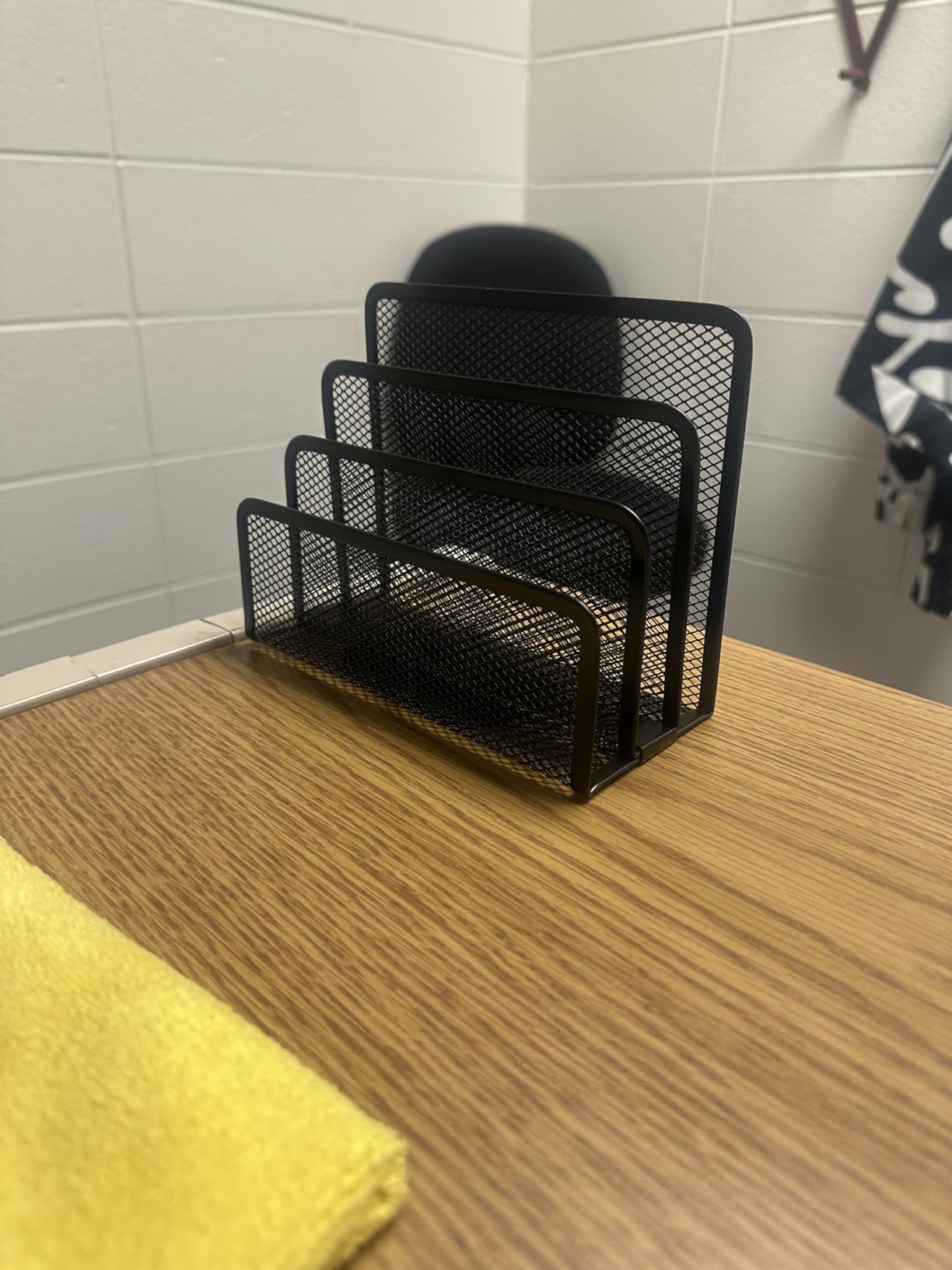 Mail Organizer Countertop for Desk, Mail File Holder with 3-Slot, Black | Metal Mesh Mail Sorter for Letters, Envelopes, Bills, and Files for Home Offices, Classroom Organization customer photo 2
