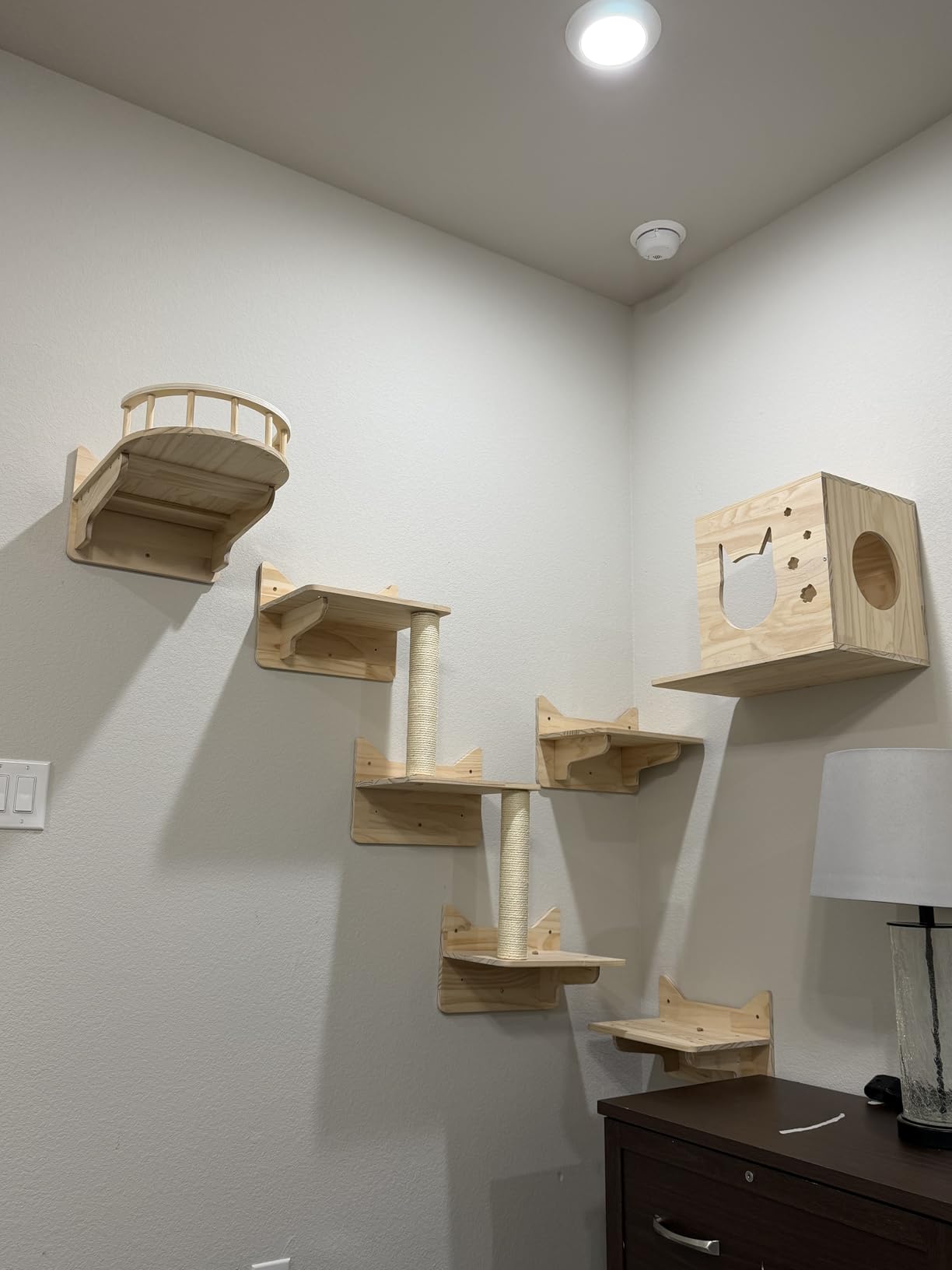 Cat Shelves for Wall - Cat Climbing Furniture Set for Large Cats with House, Bridge Ladder, 3 Scratching Posts & 5 Steps customer photo 2