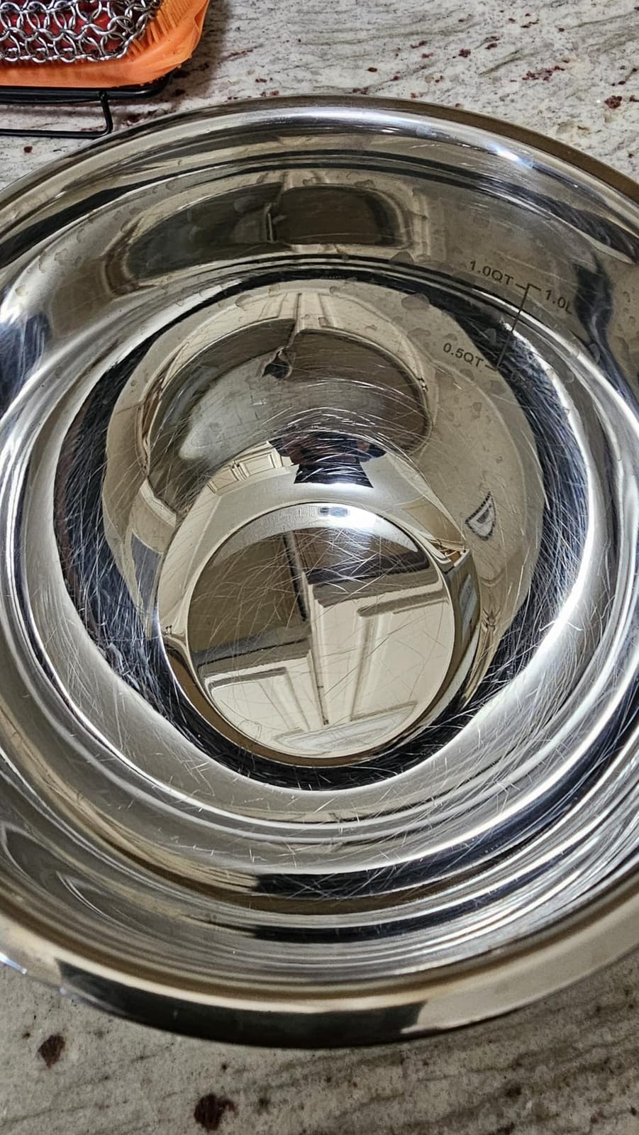 Non-Toxic Stainless Steel Mixing Bowls, Glass Lids, Plastic Free, 5-Pcs | LFGB platinum silicone seal. Keeps food fresh longer. Airtight. Non-slip silicone base. Dishwasher safe. Measurement marks. customer photo 1