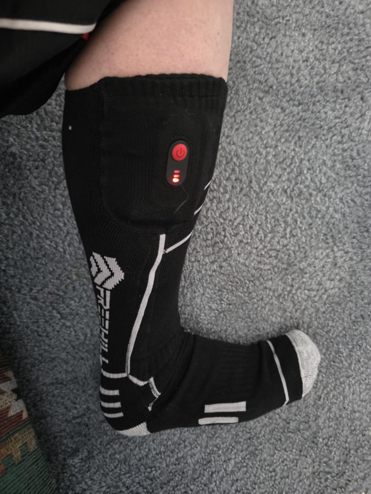 FREEHILL Merino Wool Rechargeable Heated Socks - Toe & Full Sole Heating | 5V 5000mAh Rechargeable Battery, One-Button, 3 Heat Levels, Soft & Breathable, Flat Cable for Better Fit customer photo 1