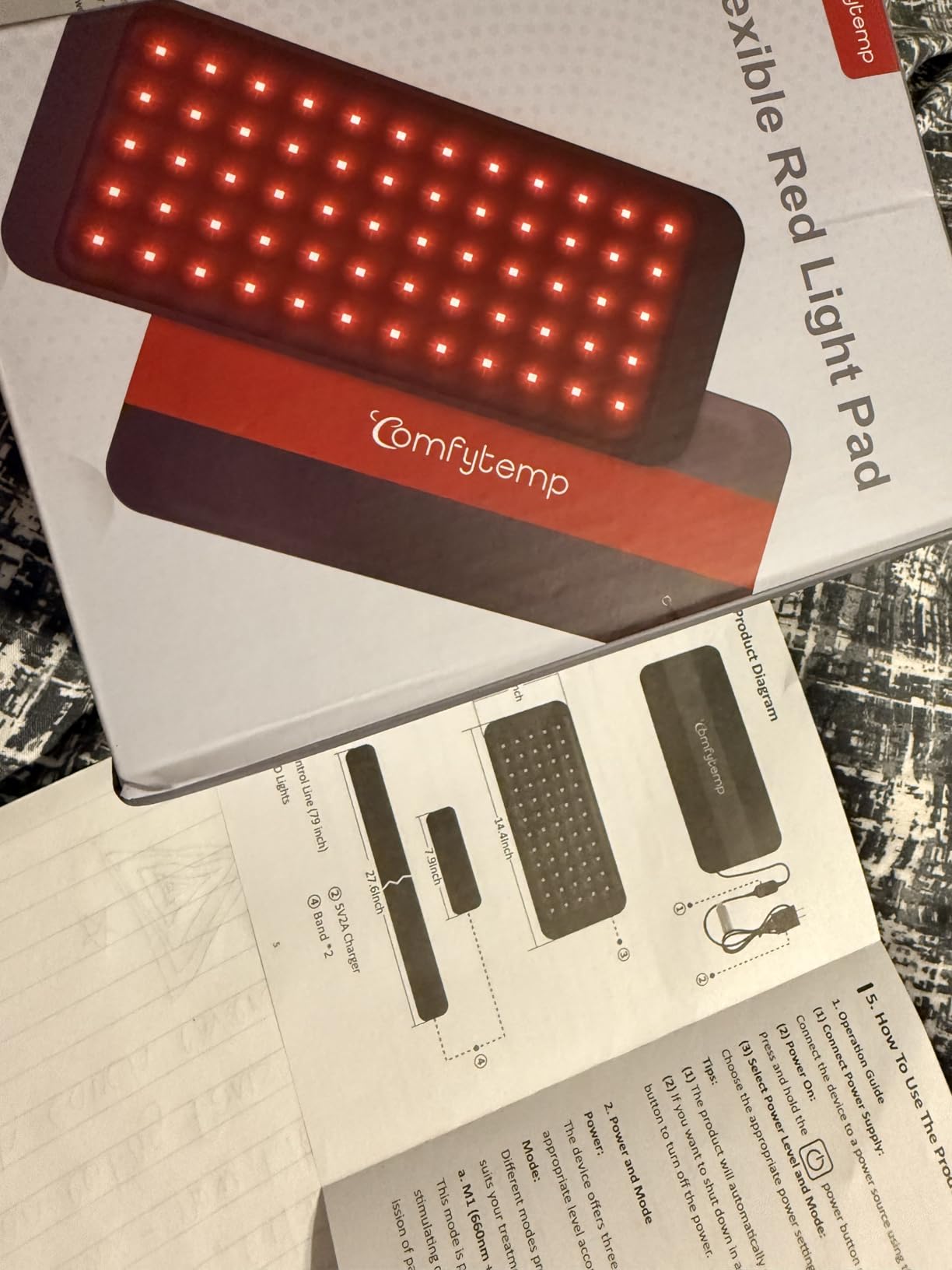 Comfytemp Red Light Pad for Body, 24'' x 17'', 660nm & Invisible 850nm | Flexible Near Infrared Light Wrap with Timer, Wearable Light Pad for Back Knee Belly Joint Muscle, Home Office Use, Corded customer photo 2