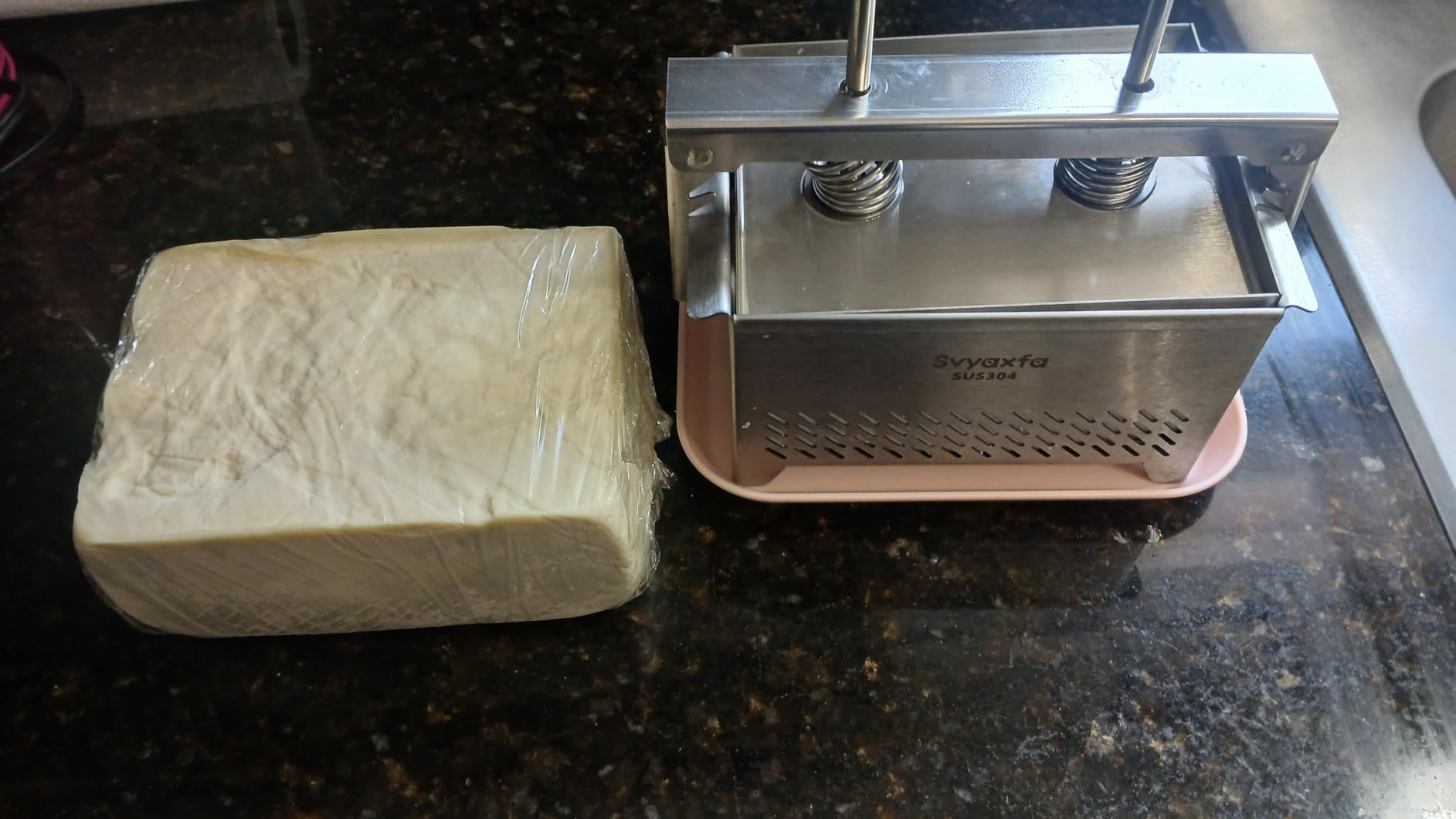 Tofu Press Stainless Steel Paneer Maker & Cheese Press, Paneer Press | Adjustable Food Press for Extra Firm Tofu, Dishwasher Safe, BPA Free Cook's Tool, Include Drip Tray & Press Cloth customer photo 2