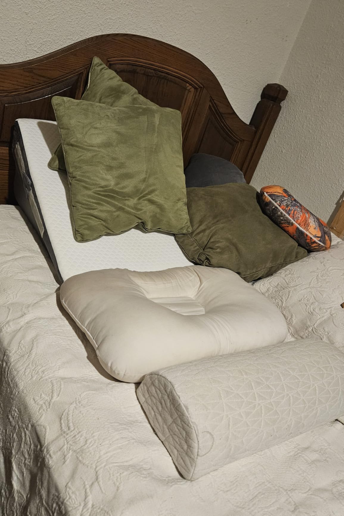 3Pcs Wedge Pillow Set for After Surgery, Acid Reflux Relief, Adjustable Bed Wedge Pillows for Sleeping, Anti Snore, Memory Foam Triangle Pillow for Back&Neck&Shoulder Pain Relief, White&Grey customer photo 1