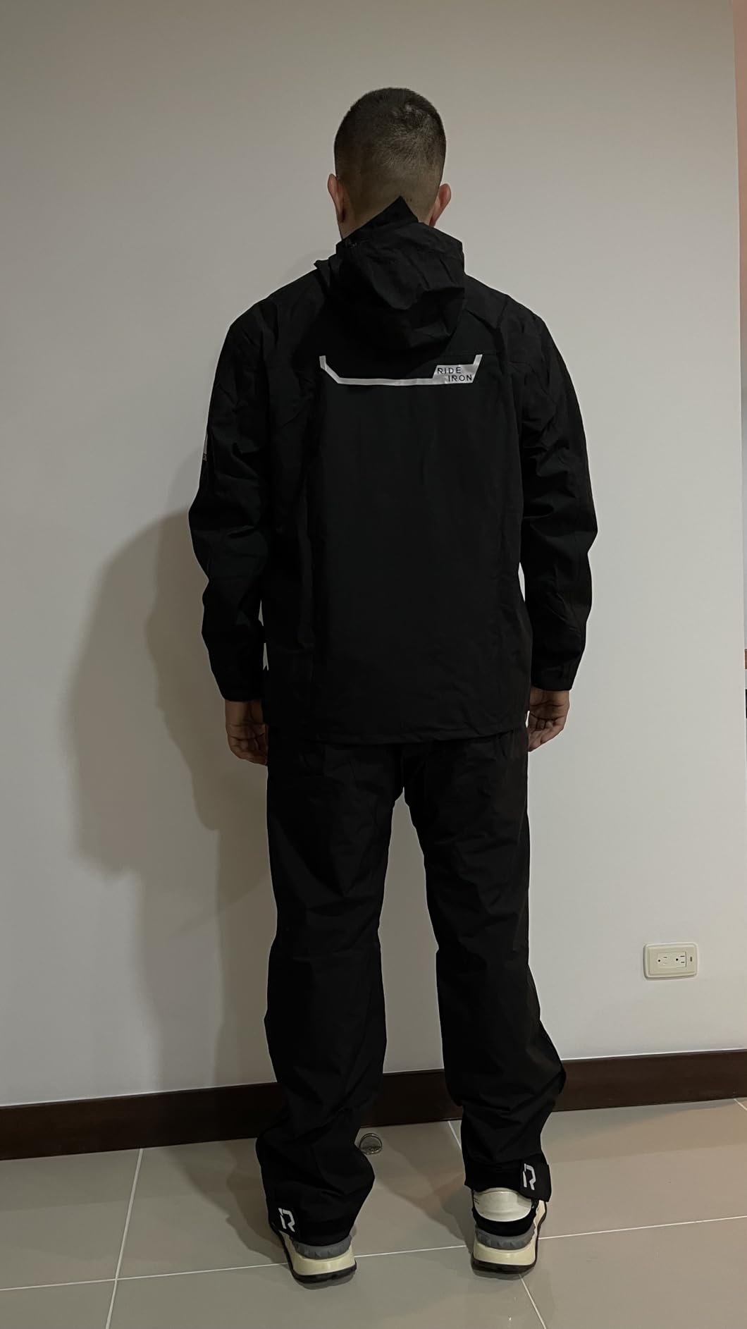 RIDEIRON Motorcycle Rain Gear for Men Waterproof Reflective Rain Suit | 15000mm Waterproof Rain Suit with Jacket and Pants, Breathable, Reflective and Detachable Hood Model MJ5012 customer photo 1