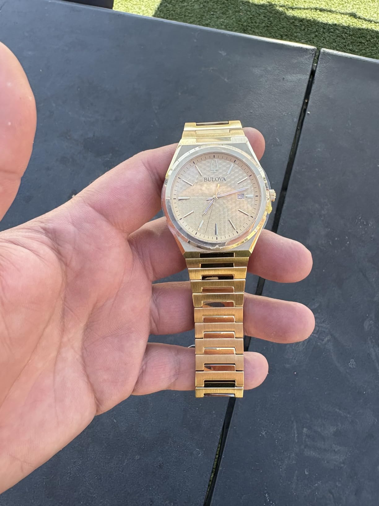 Bulova Mens Dress Classic Quartz Two Tone Stainless Steel Watch, Patterned Dial, 39mm customer photo 2