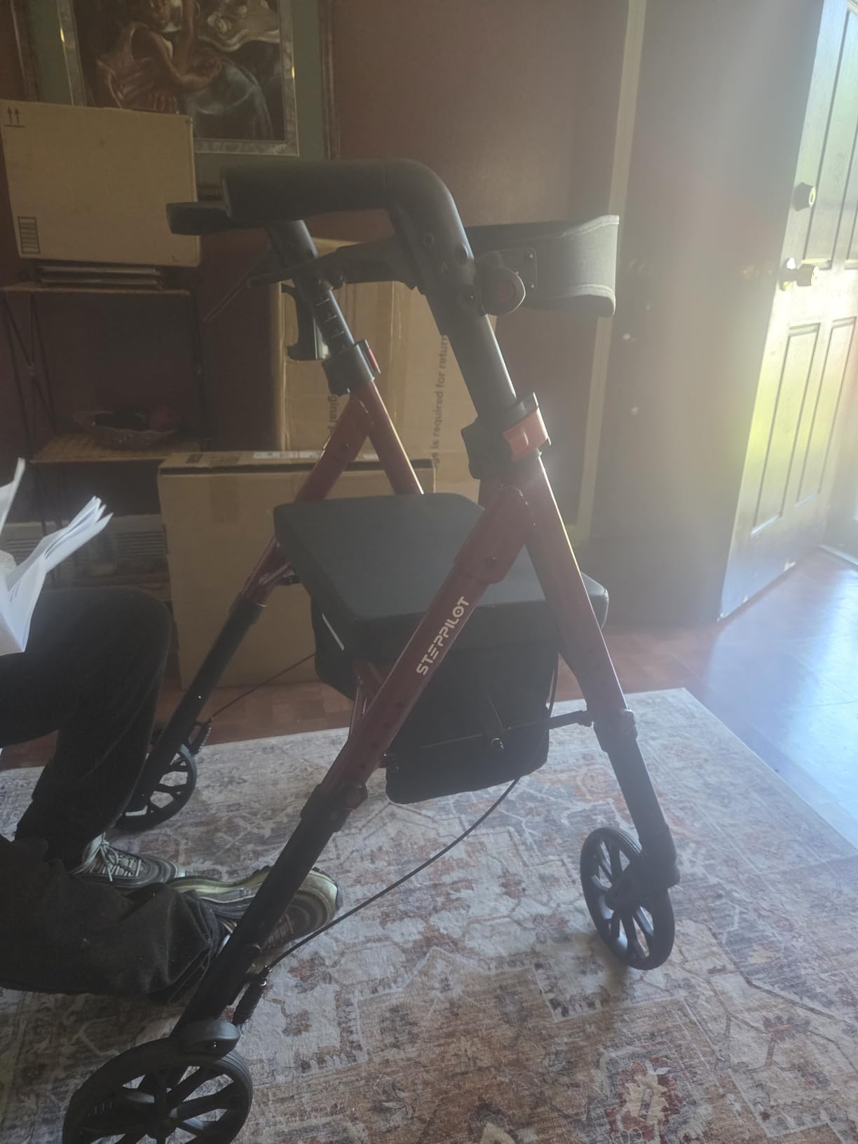 Bariatric Rollator Walkers for Seniors with Seat, 500lb Capacity | 16lb Lightweight Aluminum, 8