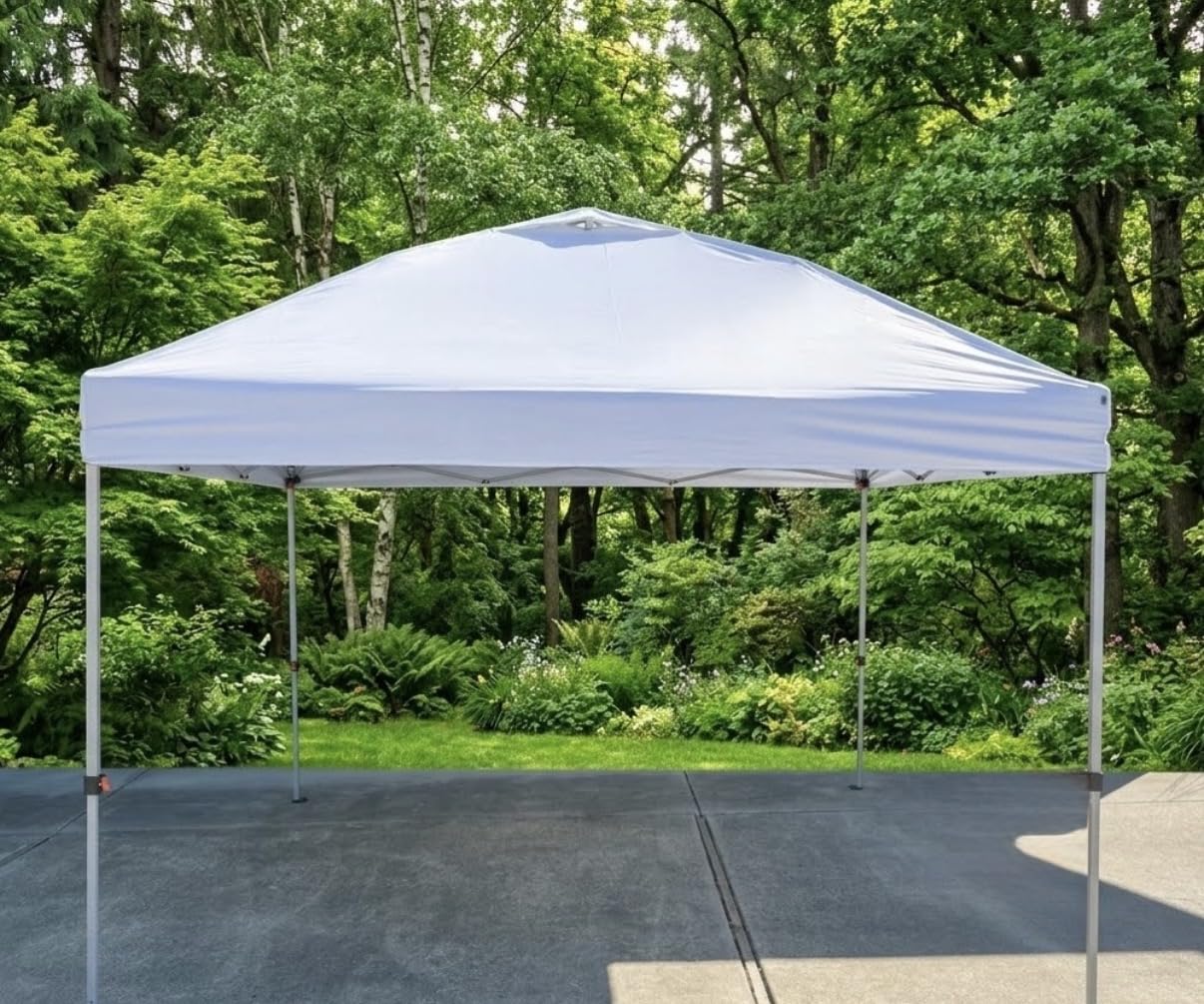 Raynesys 10x10ft Pop Up Canopy Tent with Sidewalls for Events, Parties | 10 Person Party Tent One Push Setup, Portable Gazebo Outdoor Sun Shade, Silver Coated Top, White customer photo 2