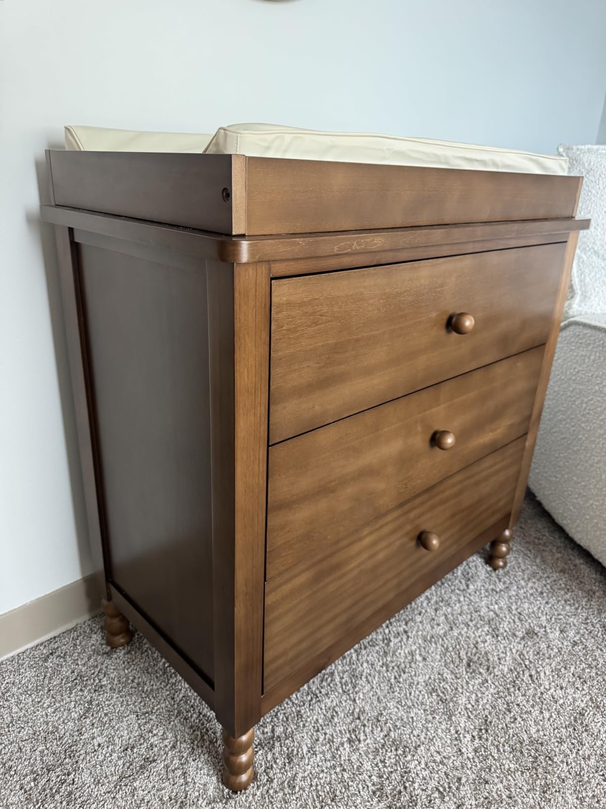 Storkcraft Rio 3 Drawer Chest with Removable Changing Topper, Driftwood | GREENGUARD Gold Certified, Premium Wood Dresser for Baby & Kids Bedroom, Safety Interlocking Drawers, Pre-Installed Tracks customer photo 1