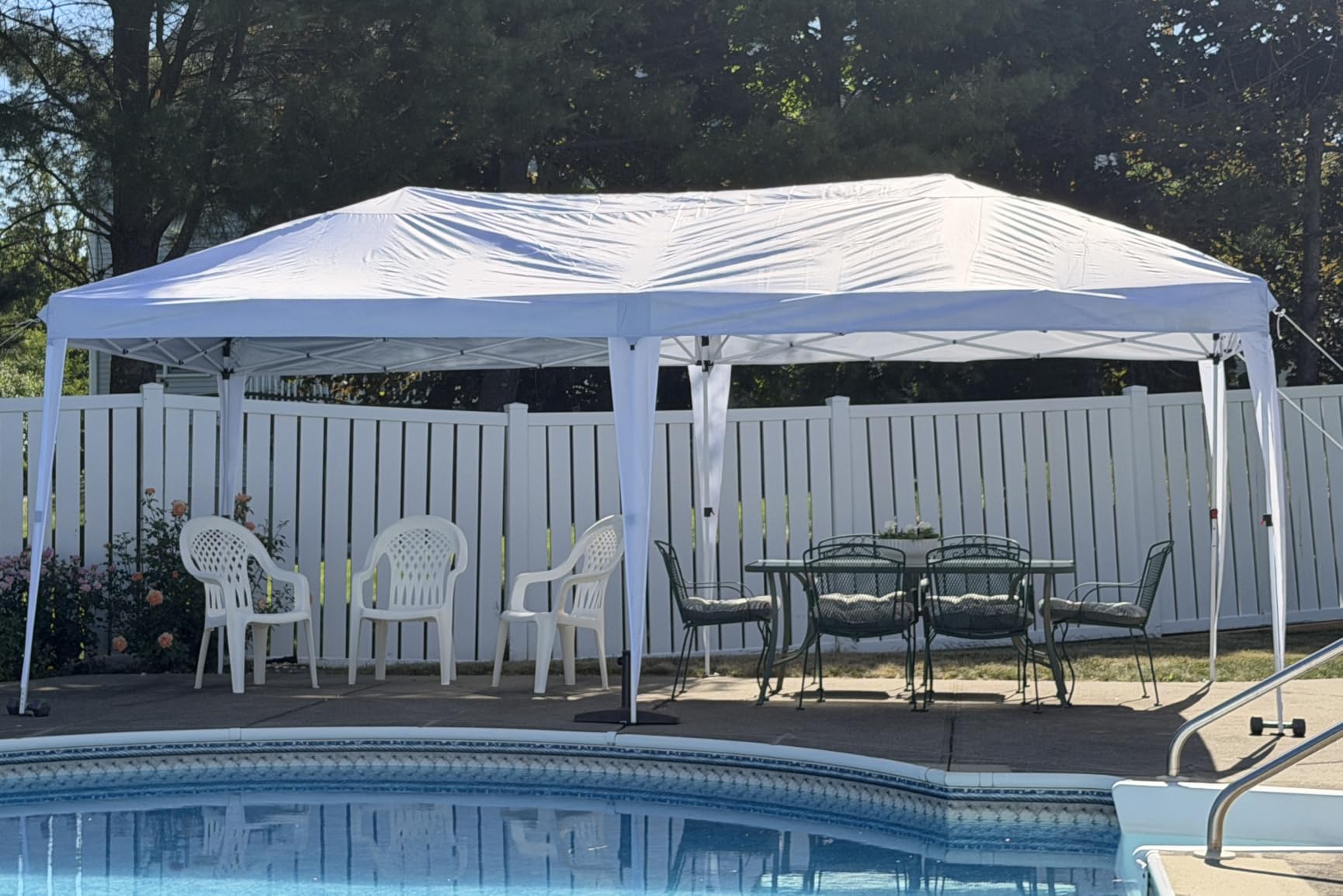 Aoxun 10x20 Pop Up Canopy Tent with 6 Sidewalls, Party Tent, White | 3 Adjustable Heights, One Push Setup, Waterproof, for Wedding, Party, Commercial, Market, Event, Outdoor, UV Protection customer photo 2