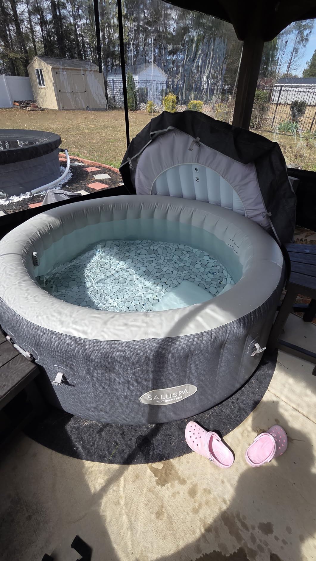 SaluSpa Hot Springs 4-6 Person Square Inflatable Hot Tub, Energy-Efficient | 40% More Energy-Efficient Than Similar Hot Tubs, Wi-Fi Compatible, 140 Soothing Jets, Ultra-Durable Design, 5-Minute Setup customer photo 2