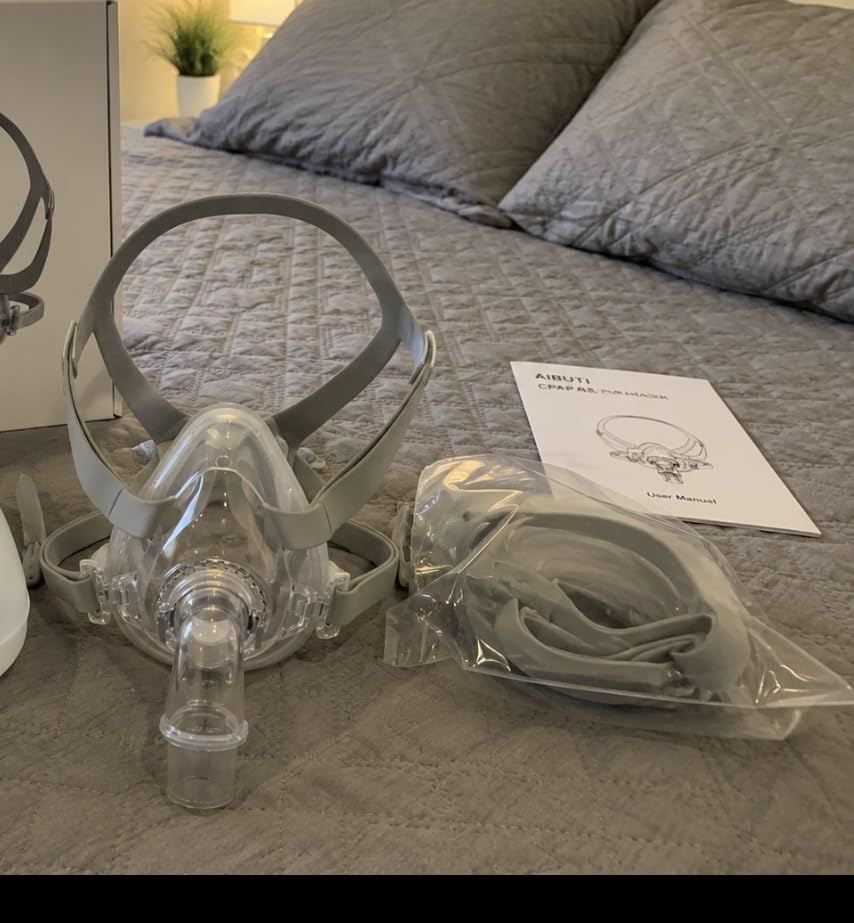 CPAP Masks, Full Face CPAP Mask with Headgear, Replacement Frame System for AirFit F20, Full Cover Assembly Set, Includes Elbow and Cushion, Medium customer photo 2