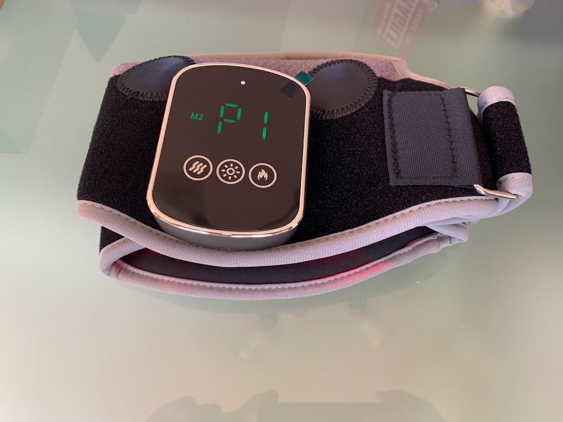 Knee Massager with 5 Heat and Red Light Therapy, Cordless Heated Knee Brace | 4-Zone Vibration, 5 Heat Levels, 240 LEDs 660nm & 850nm Infrared Light Therapy, 5000mAh Rechargeable, LED Display customer photo 1
