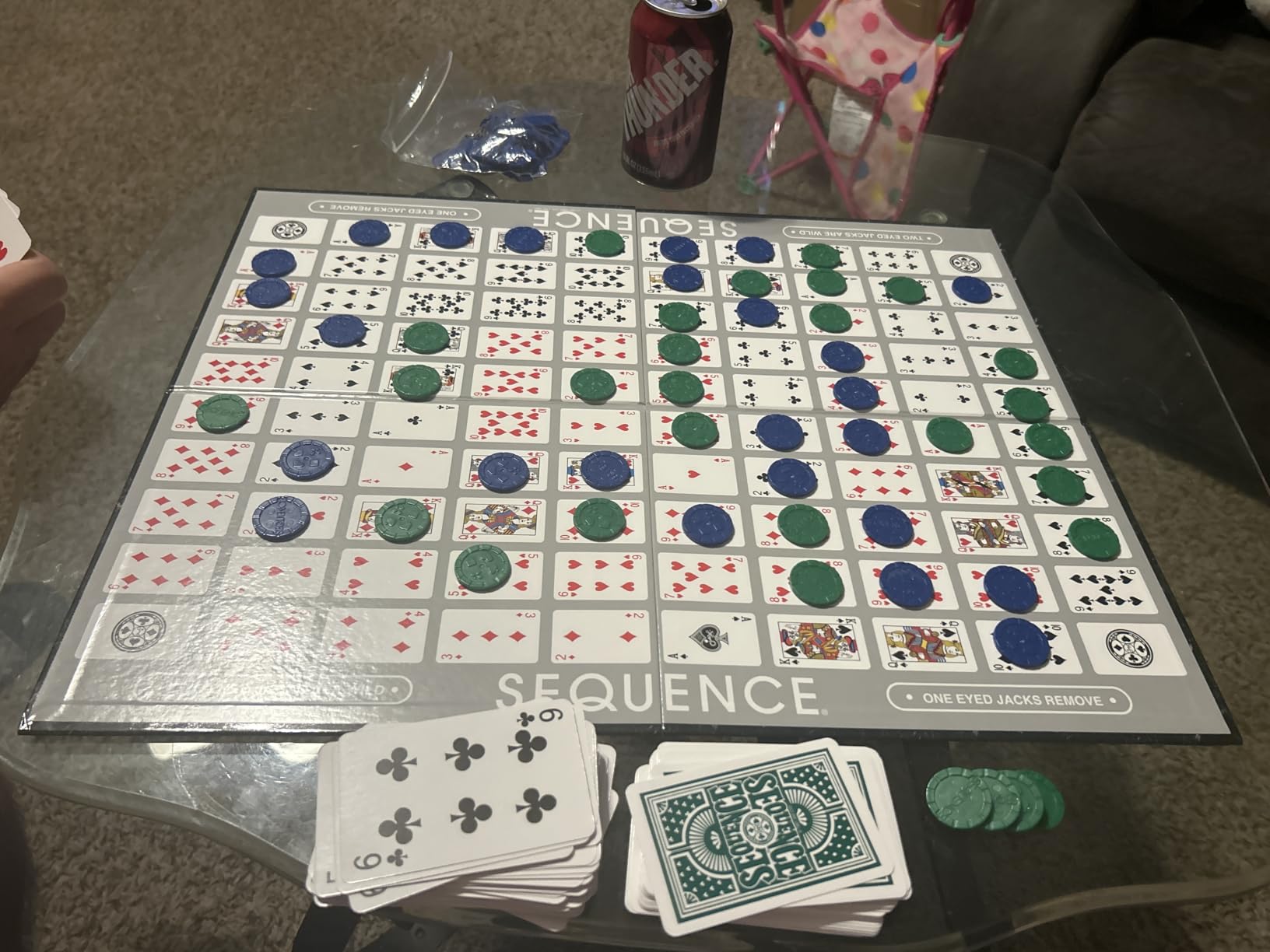 SEQUENCE- Original SEQUENCE Game with Folding Board, Cards and Chips by Jax ( Packaging may Vary ) White, 10.3