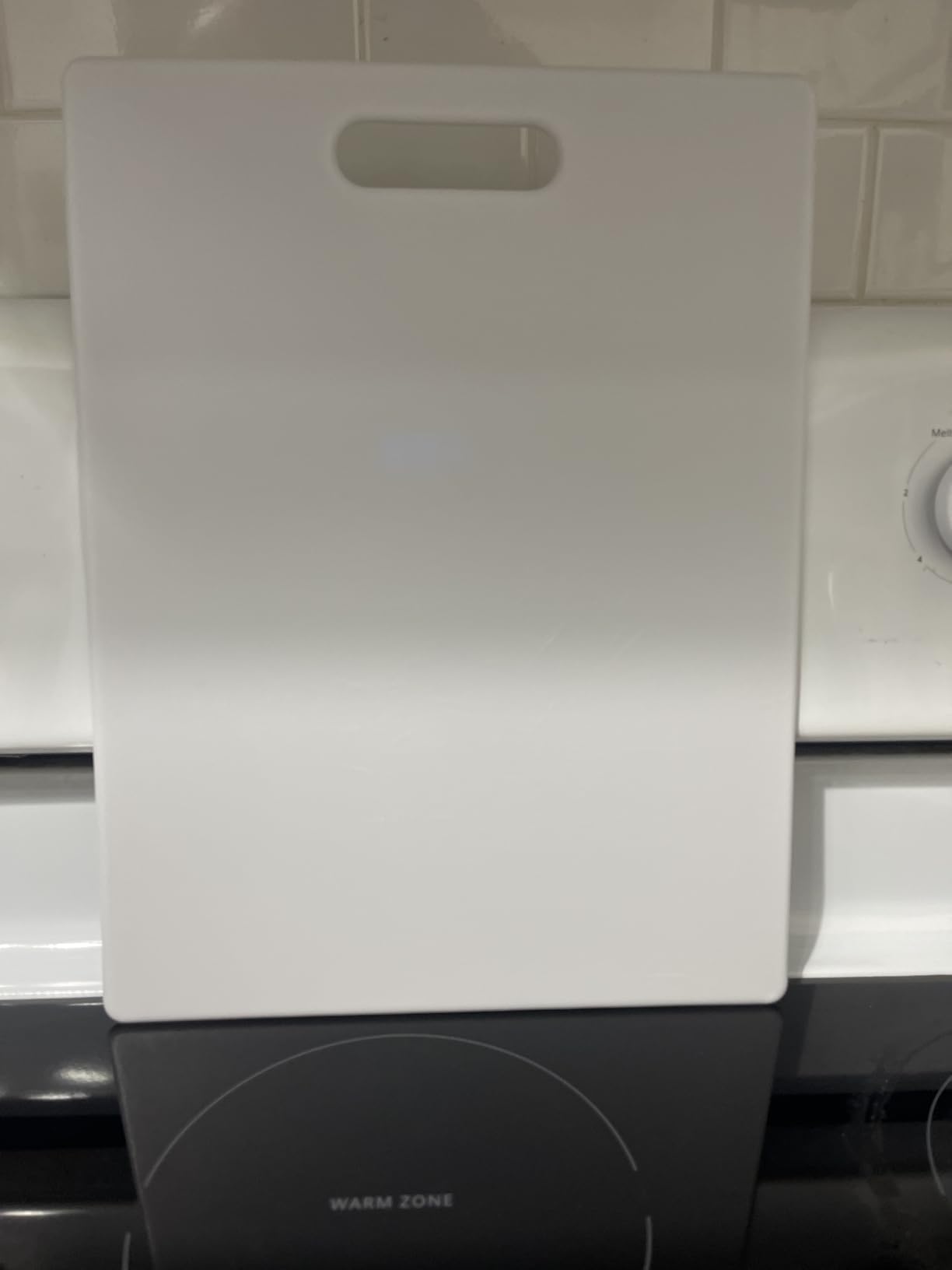 FARBERWARE Large Cutting Board, Dishwasher- Safe Plastic Chopping Board for Kitchen with Easy Grip Handle, 11in by 14in, White customer photo 2