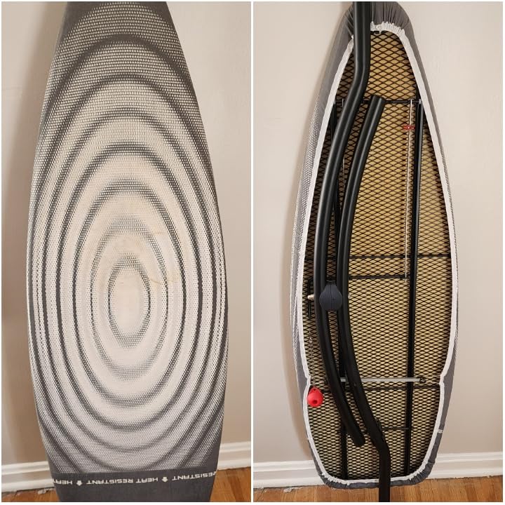 Brabantia Premium Ironing Board with Heat Resistant Parking Zone | X-Large (Size D) | Fairtrade Titan Oval | Tall & Wide, Adjustable Height (31-40
