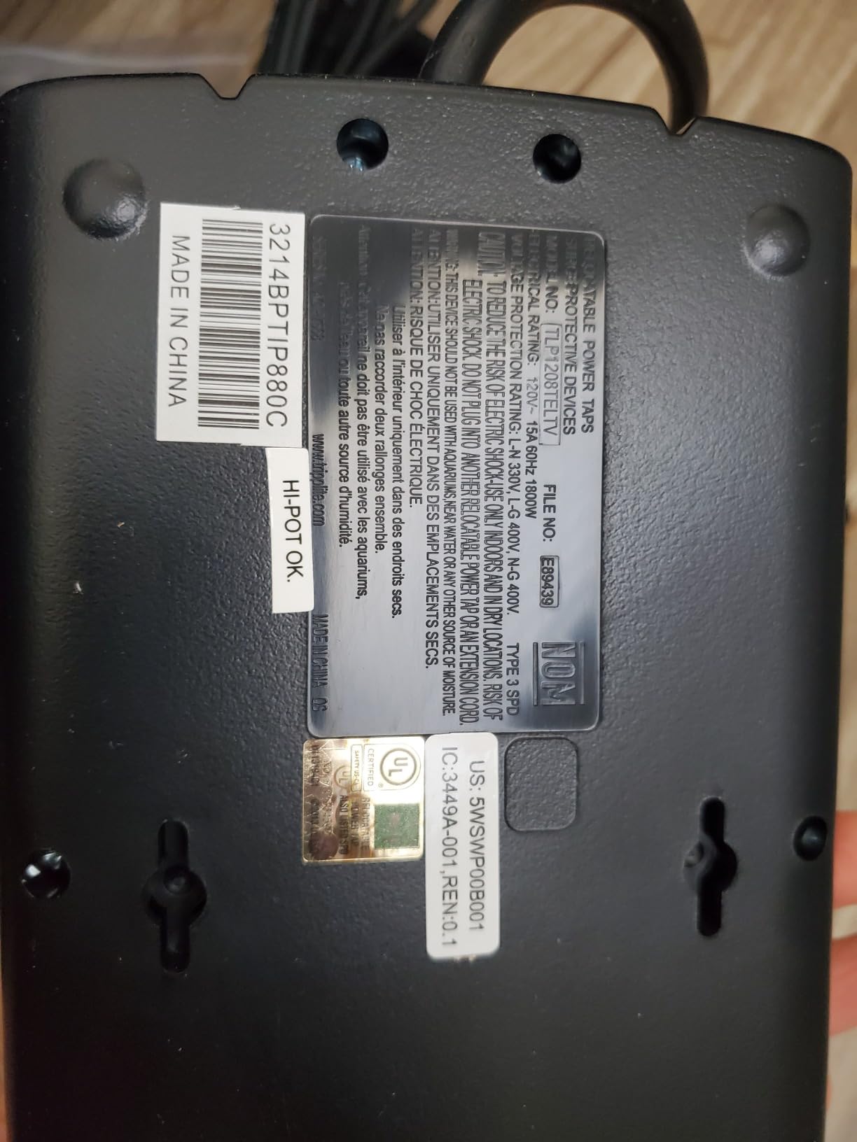 Eaton Tripp Lite TLP1208TELTV Flat Plug Surge Protector TV & Phone Ports customer photo 1