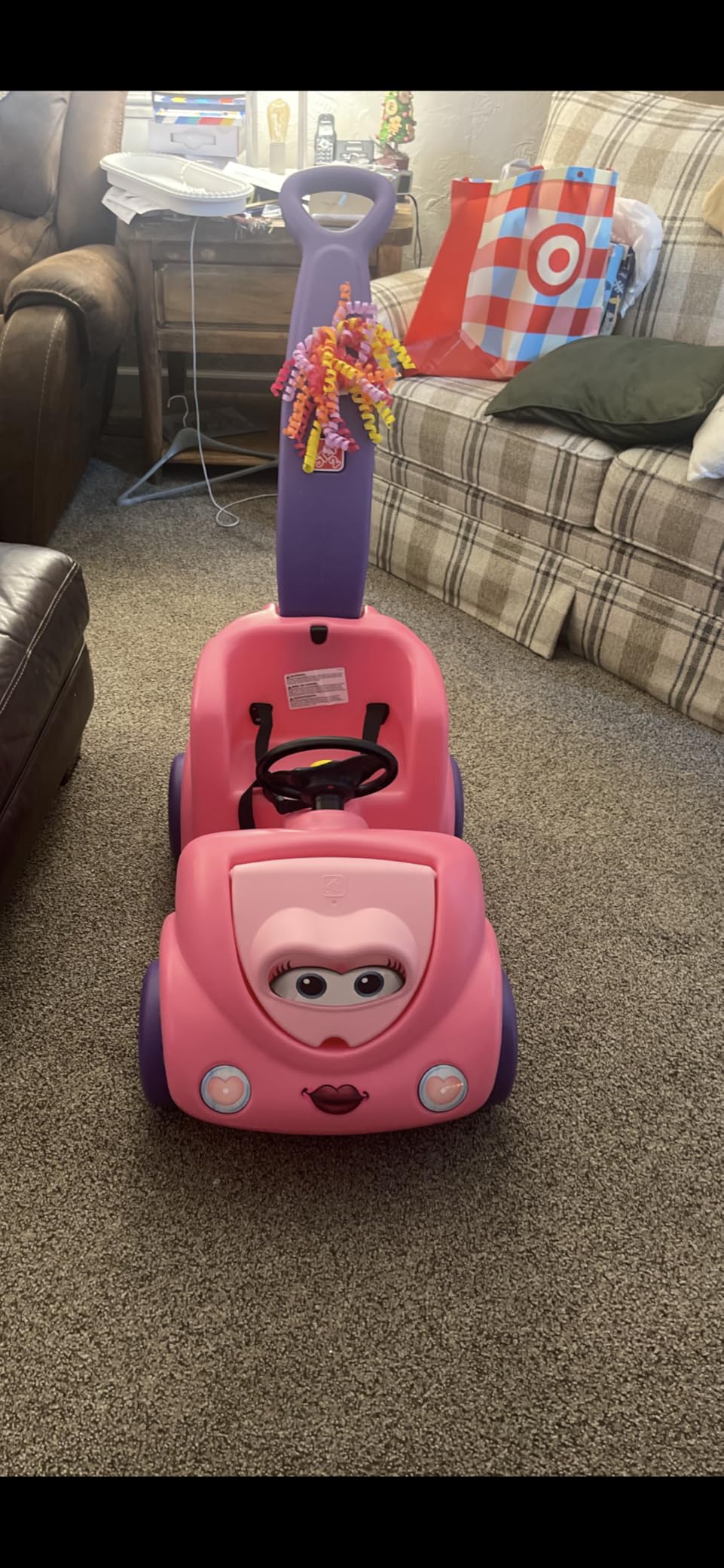 Step2 Push Around Buggy Kids Push Car, Ride On Toy, Stroller Substitute, Includes Seat Belt & Horn, Made of Durable Plastic, Max Weight 50 lbs., For Toddlers 1.5-4 Years Old, Pink customer photo 1