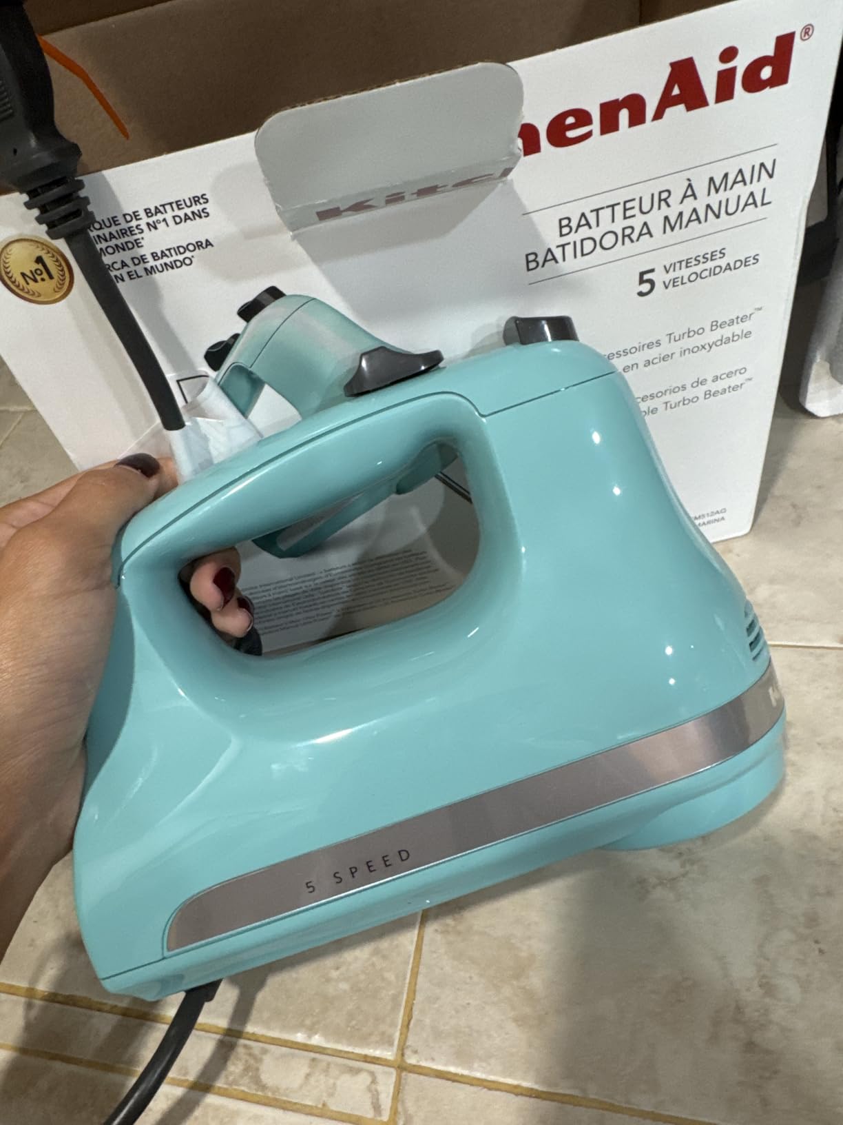 KitchenAid 5 Ultra Power Speed Hand Mixer, KHM512, White customer photo 2
