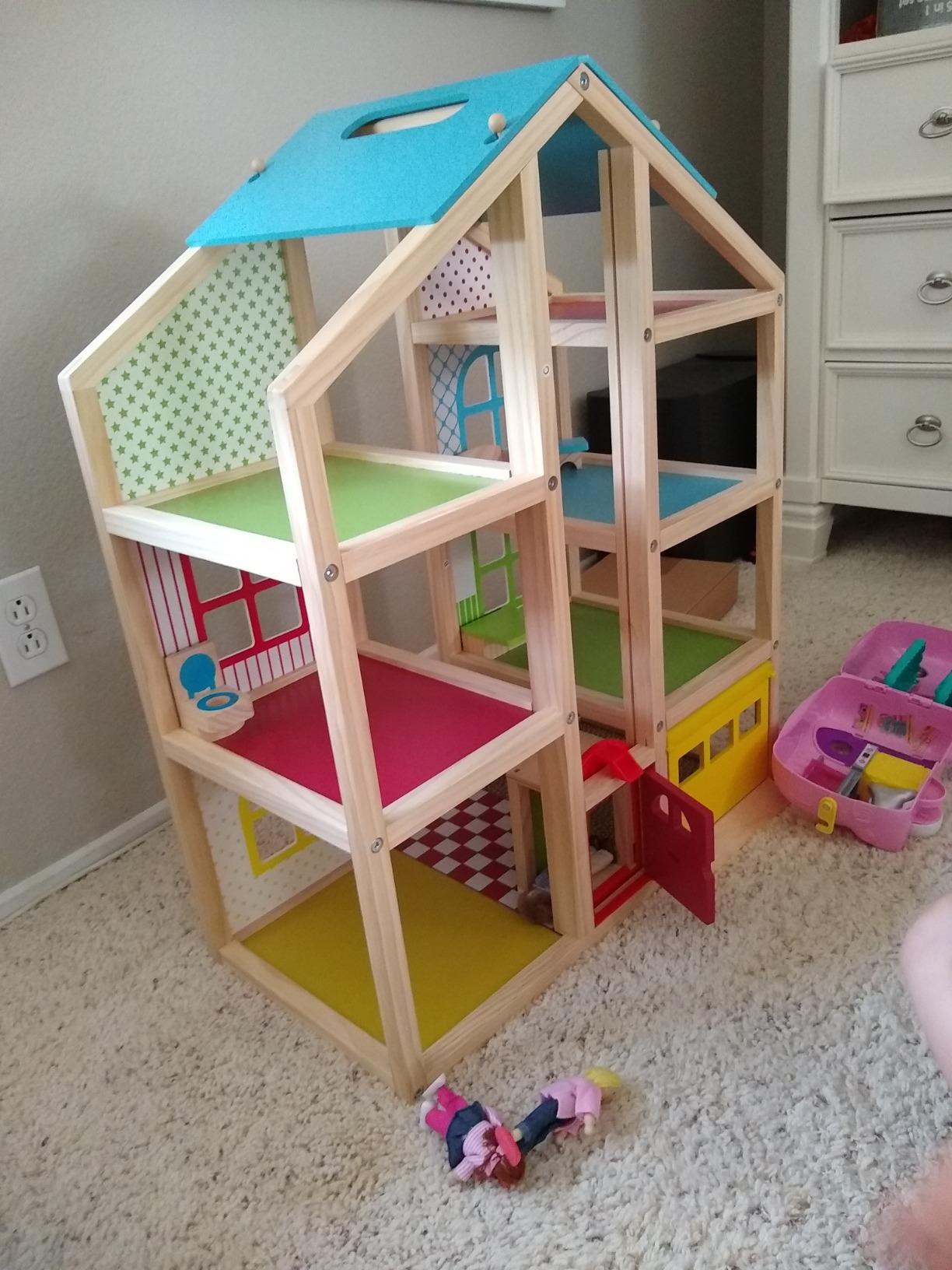 Melissa & Doug Hi-Rise Wooden Dollhouse with Dolls and Dollhouse Furniture customer photo 1