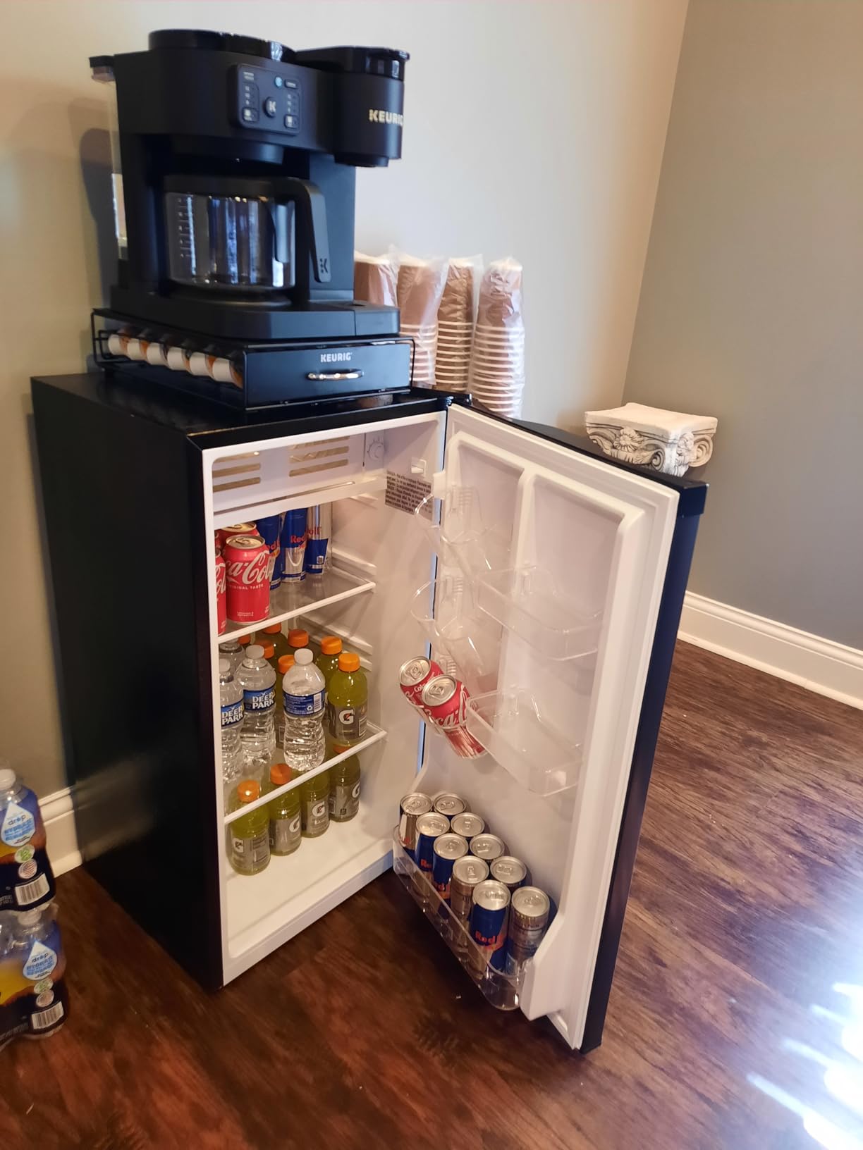 ARCTIC CHEF Mini Refrigerator, Compact Freezer Compartment, Adjustable Thermostat Control, Reversible Door, Ideal Fridge for Dorm, Office, Apartment, Platinum Stainless, 3.2 Cubic Feet customer photo 1