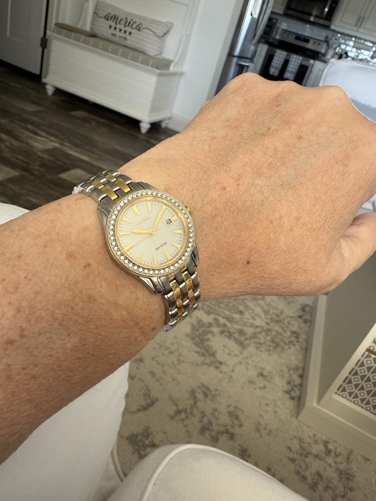 CITIZEN Ladies' Eco-Drive Crystal 28mm Stainless Steel EW1908-59A customer photo 1