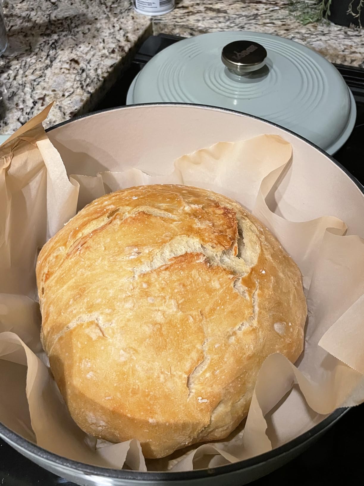 Lodge Essential Enamel Cast Iron Dutch Oven, 6 Quart, Oyster White customer photo 2