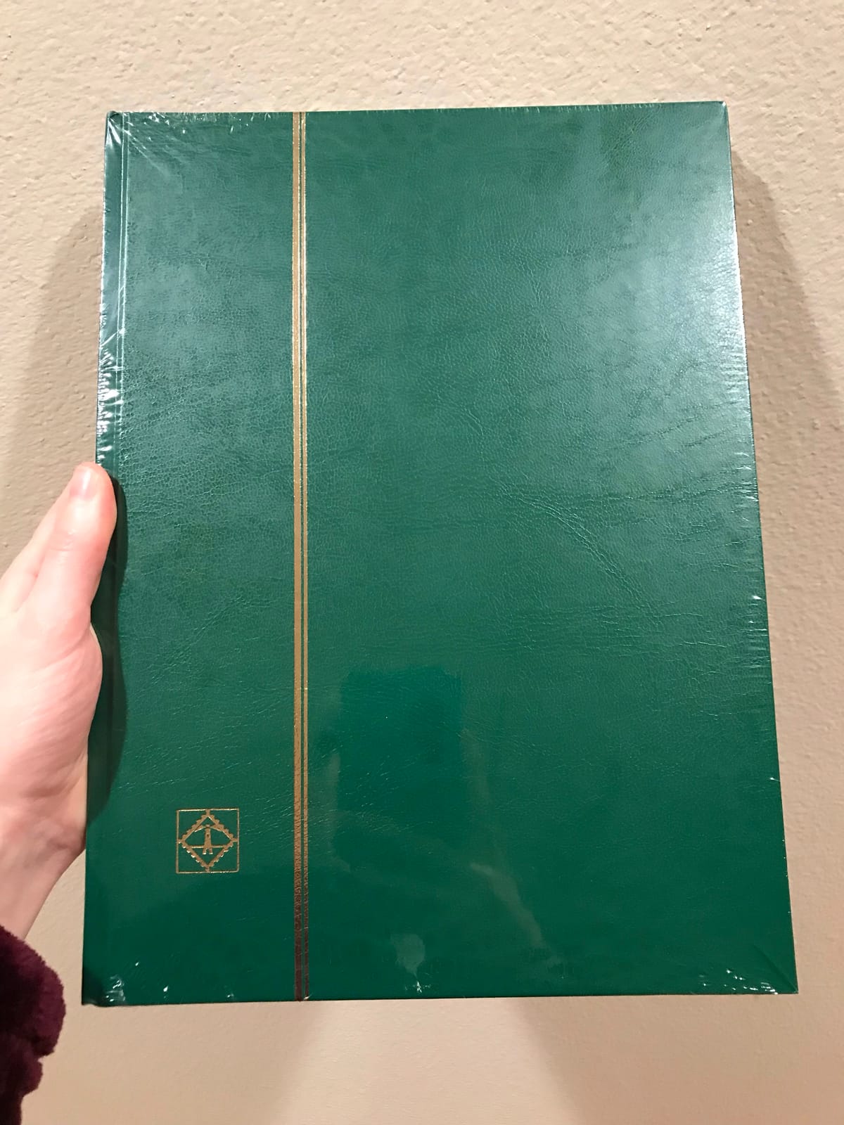 LIGHTHOUSE – “BASIC” Hard Cover Stockbook for Stamps - 64 Black Cardstock A4 Pages with Clear Strips and Double Linen Hinges - Green customer photo 1