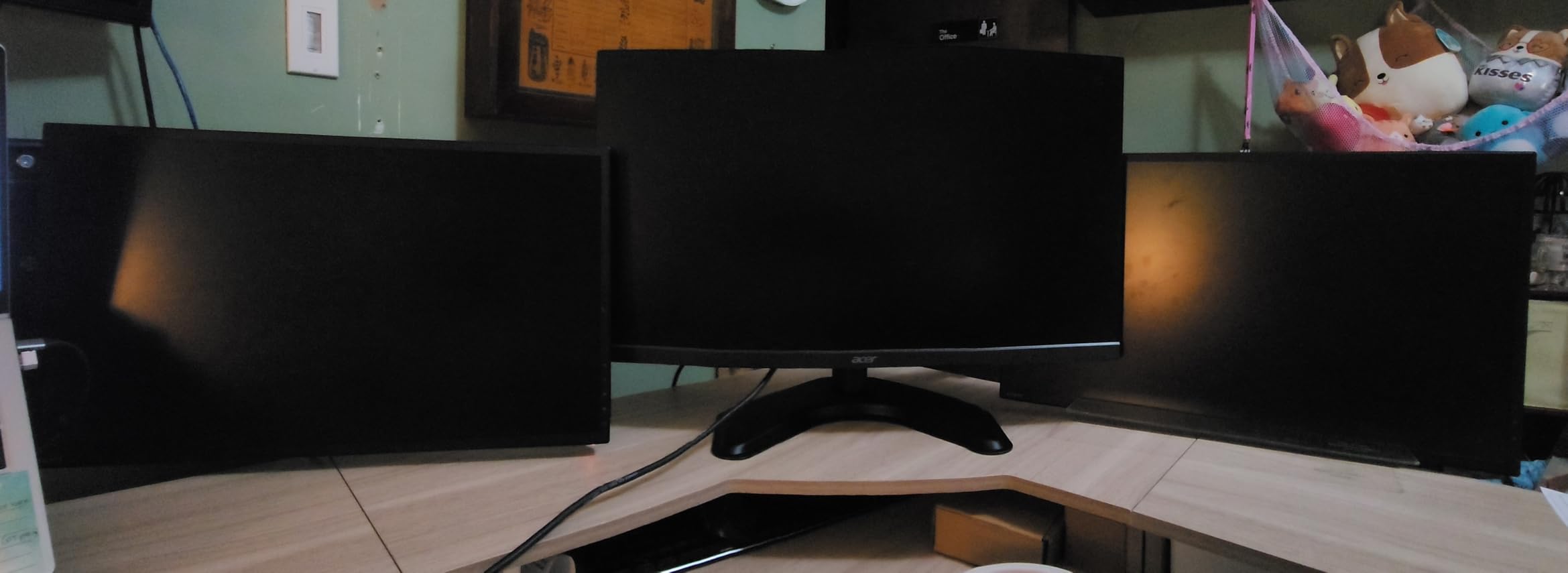 WALI Freestanding Dual Monitor Stand for 13-27 inch Screens, 22 lbs per Arm customer photo 1