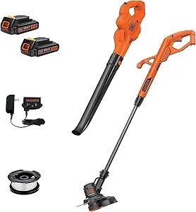 BLACK+DECKER 20V MAX Weed Eater, Edger and Sweeper Combo, Includes 2 Batteries and Charger, Cordless Electric Weed Wacker and 130 Mph Hard Surface Leaf Blower, 10 in. (LCC222) customer photo 2