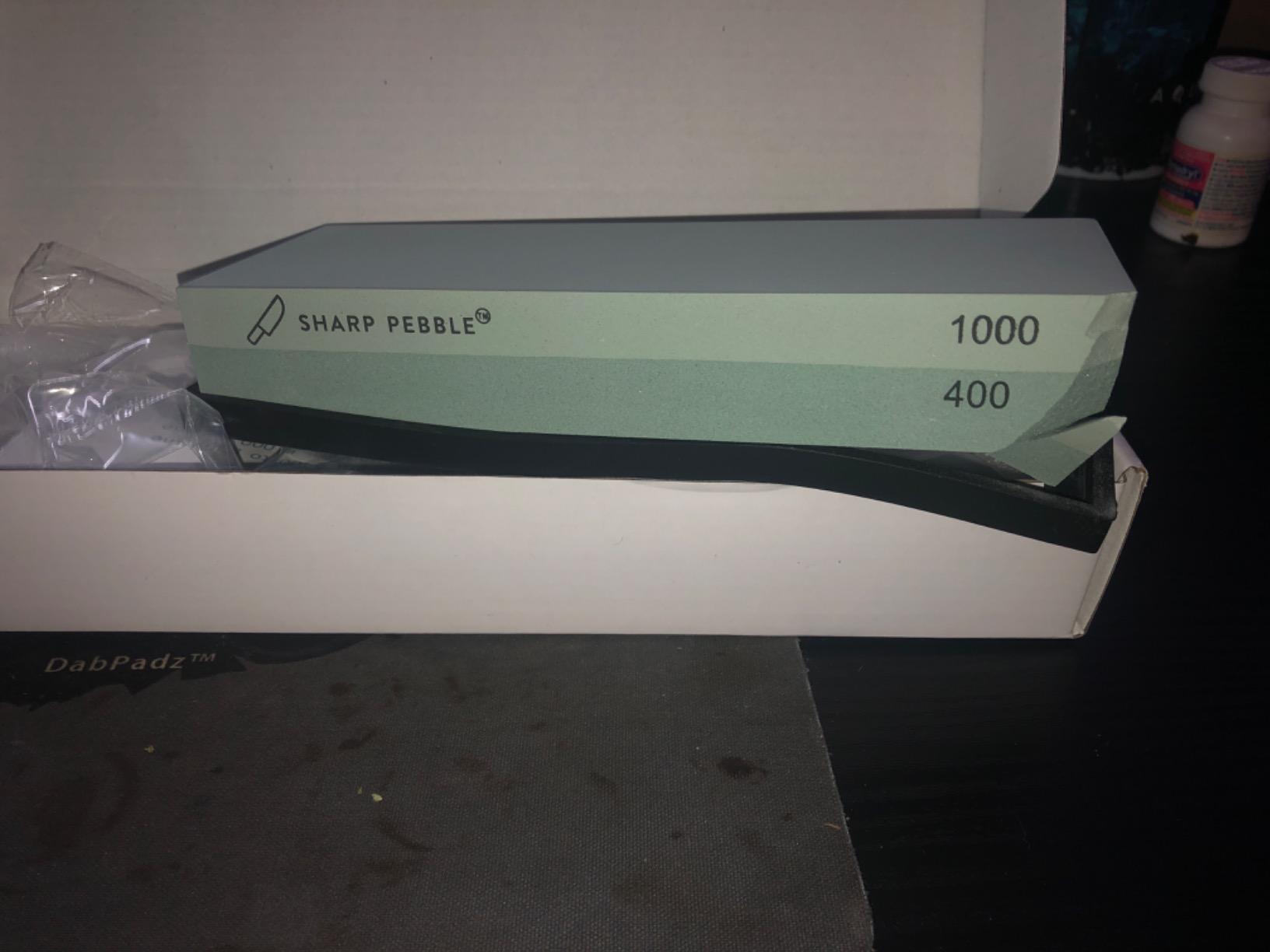 Sharp Pebble Whetstone Knife Sharpening Stone Kit - 2 Sided 400/1000 Grit customer photo 2