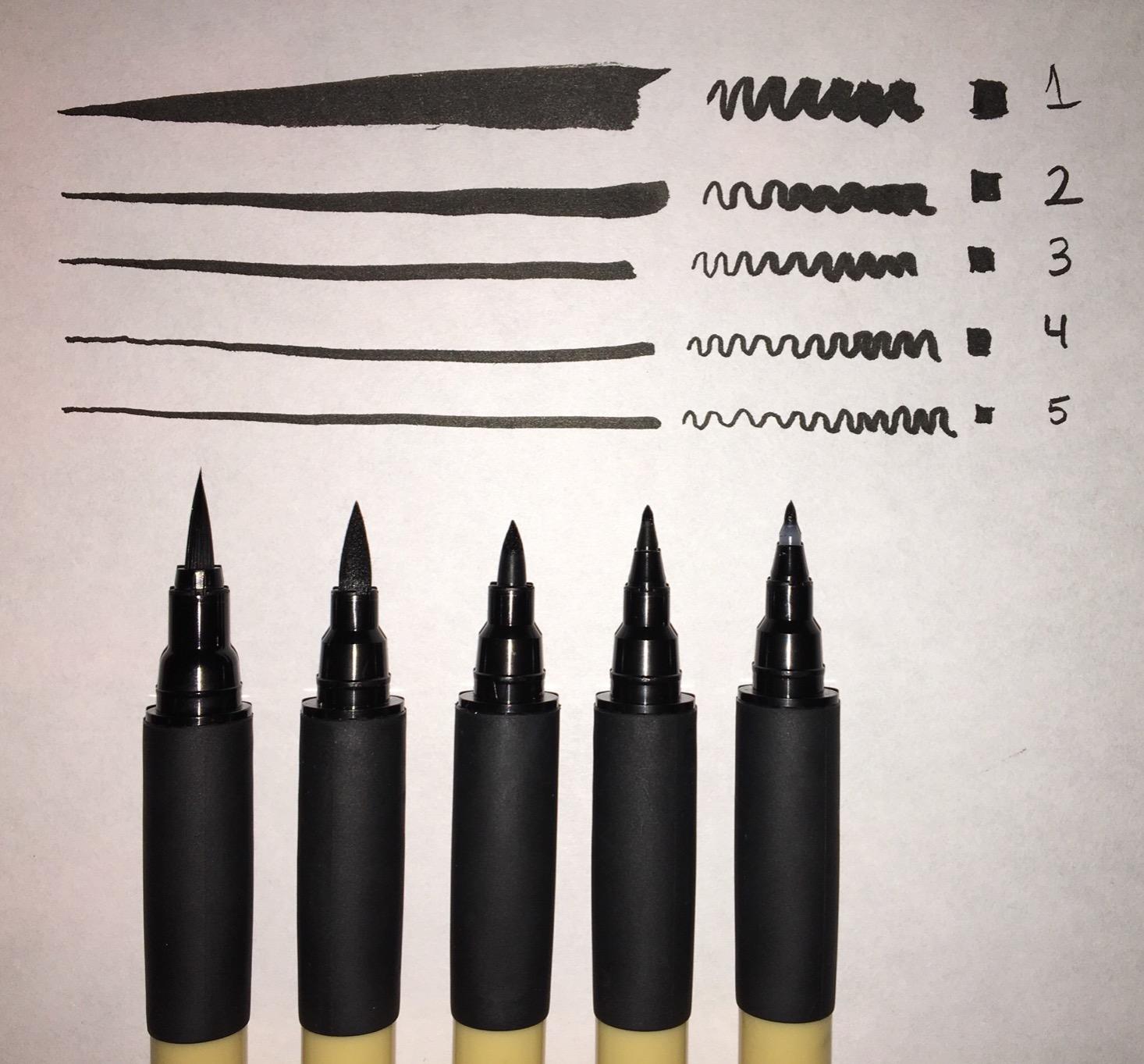 Kuretake Bimoji Brush Pen, 5 pcs set (Extra Fine, Fine, Medium, Large, Medium Brush), great for Calligraphy, Hand lettering and Illustration, for Beginners and Professional, Made in Japan customer photo 2