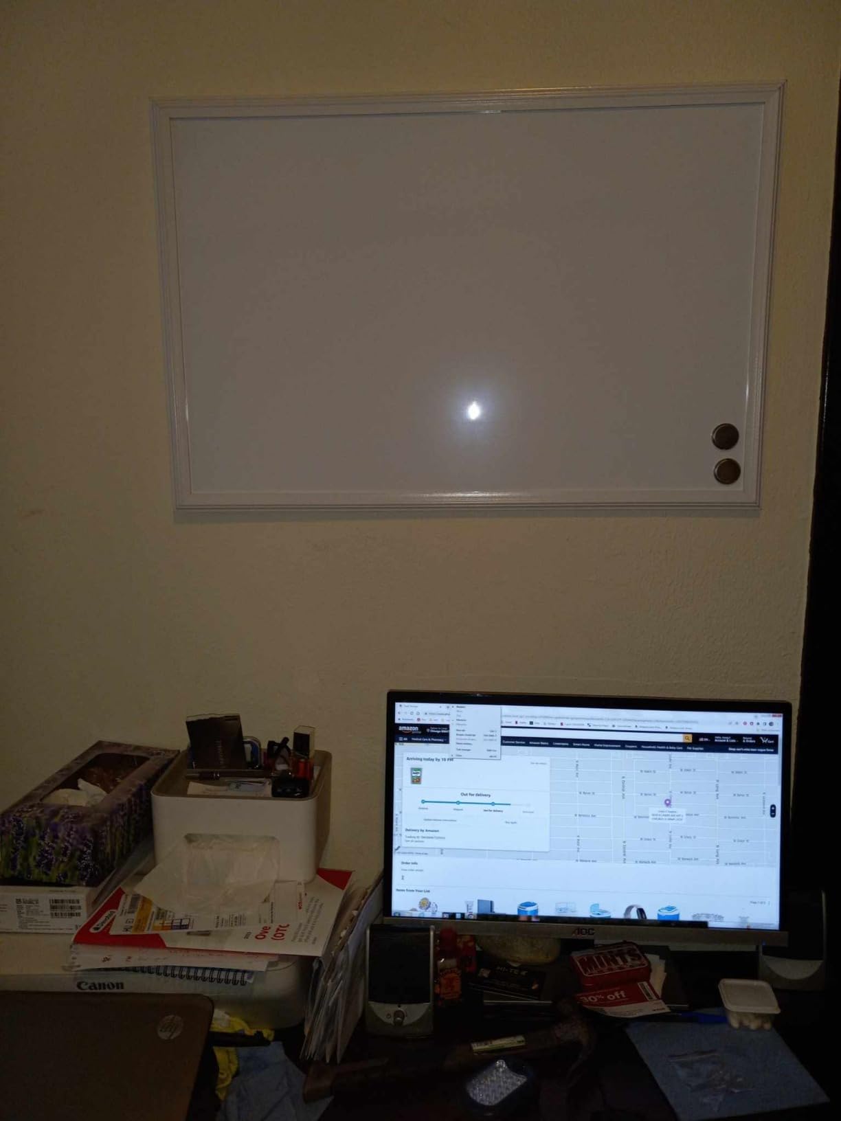 U Brands Farmhouse Magnetic Dry Erase White Board, 30