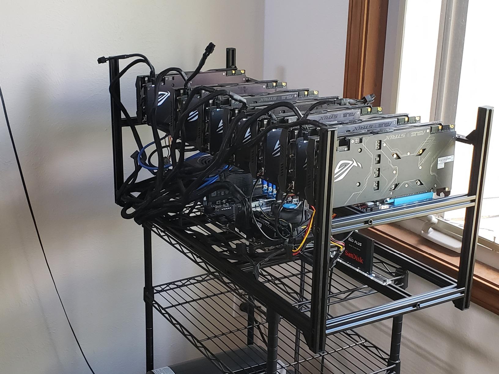 V3C 8-GPU Mining Case Aluminum Stackable Mining Rig Open Air Frame Case with Fan Mount - Ethereum(ETH,ETC)/ZCash(ZEC)/Monero(XMR)/Bitcoin(BTC)/Siacoin(SC) customer photo 1