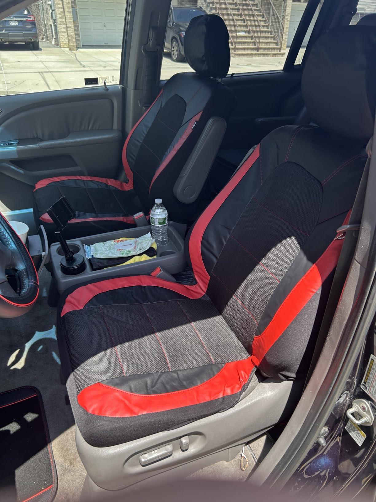 CAR PASS Universal Leather car seat Covers Sport fits Most Cars, SUVs, Trucks, and Vans (Full Set, Black Red) customer photo 1