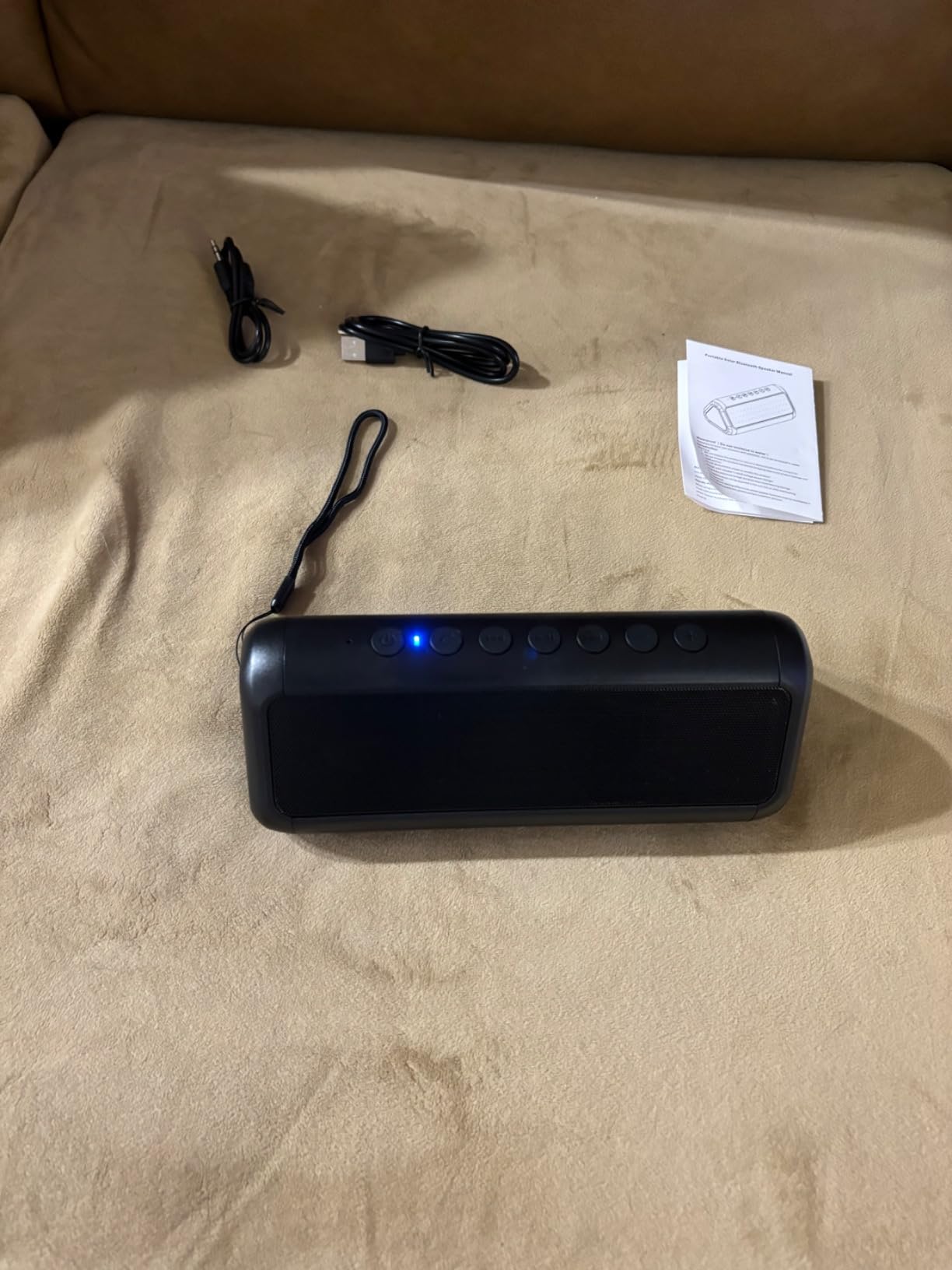 Solar Bluetooth Speaker Portable Wireless, 50H Playtime with HD Stereo Sound,5000mAh Can Charge Cell Phone,BT5.3,Outdoor Waterproof IPX6,TWS Pairing/AUX/TF play for Camping/Beach/Party/travel/Cycling customer photo 1