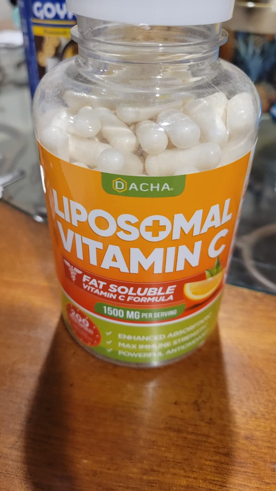 DACHA Natural Liposomal Vitamin C - 1700mg, 200 Capsules, Immune System & Collagen Booster, High Absorption Fat Soluble VIT C, Buffered, Skin Vitamins, Vegeterian, Vegan customer photo 1