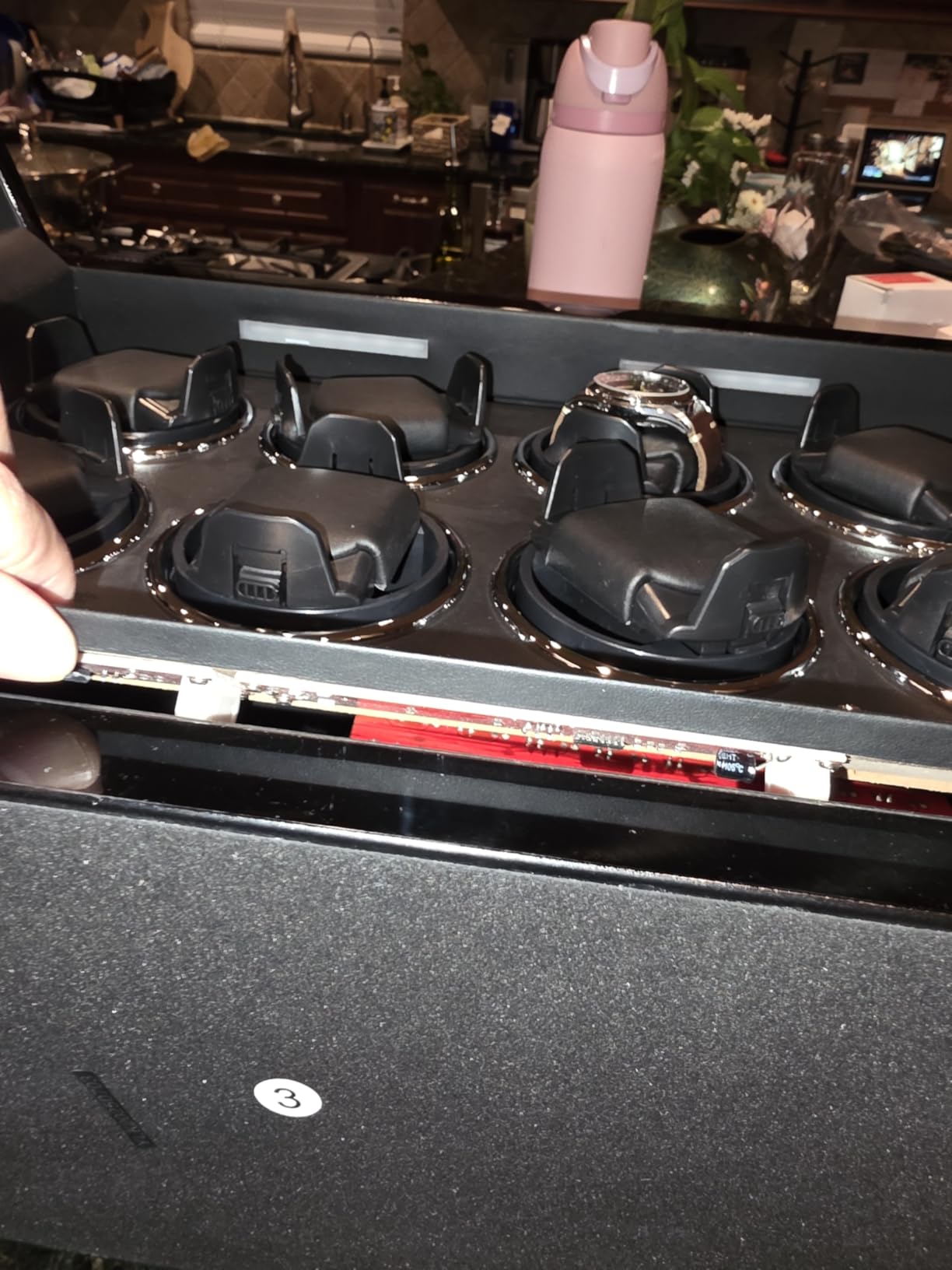 Watch Winder, Adjustable [Upgraded] Watch Pillows, 8 Winding Spaces Watch Winders for Automatic Watches, Built-in Illumination customer photo 2