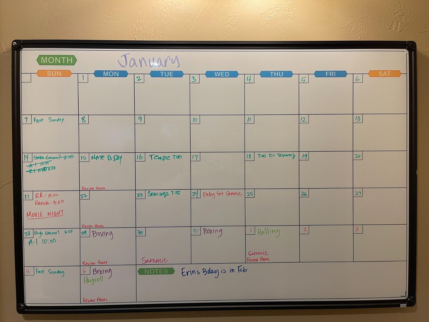 JILoffice Dry Erase Calendar Whiteboard, Magnetic Month Board 36 x 24 Inch customer photo 1